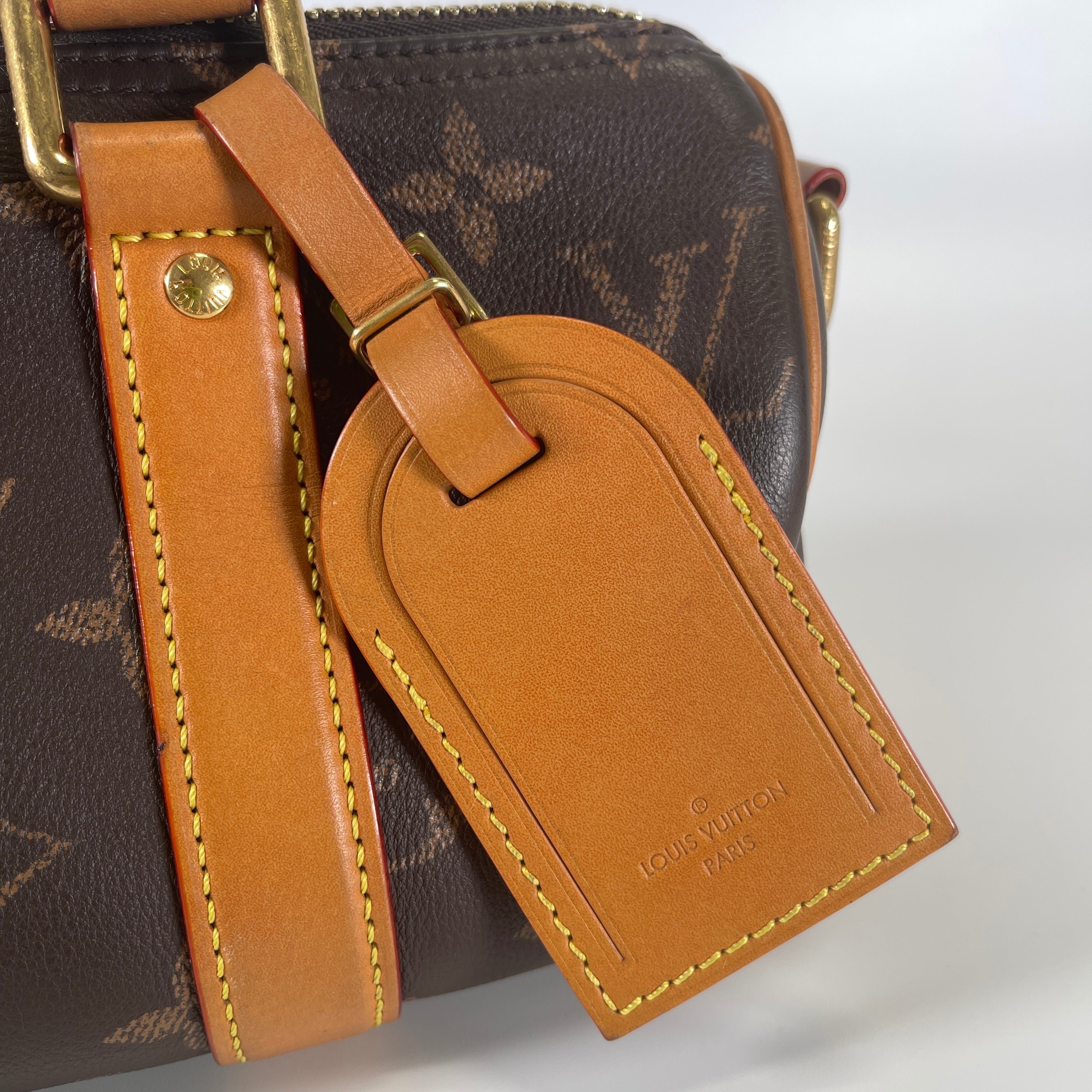2603 secondhand LV Cuir Monogram M14026 Keepall Bandouliere 25 strap