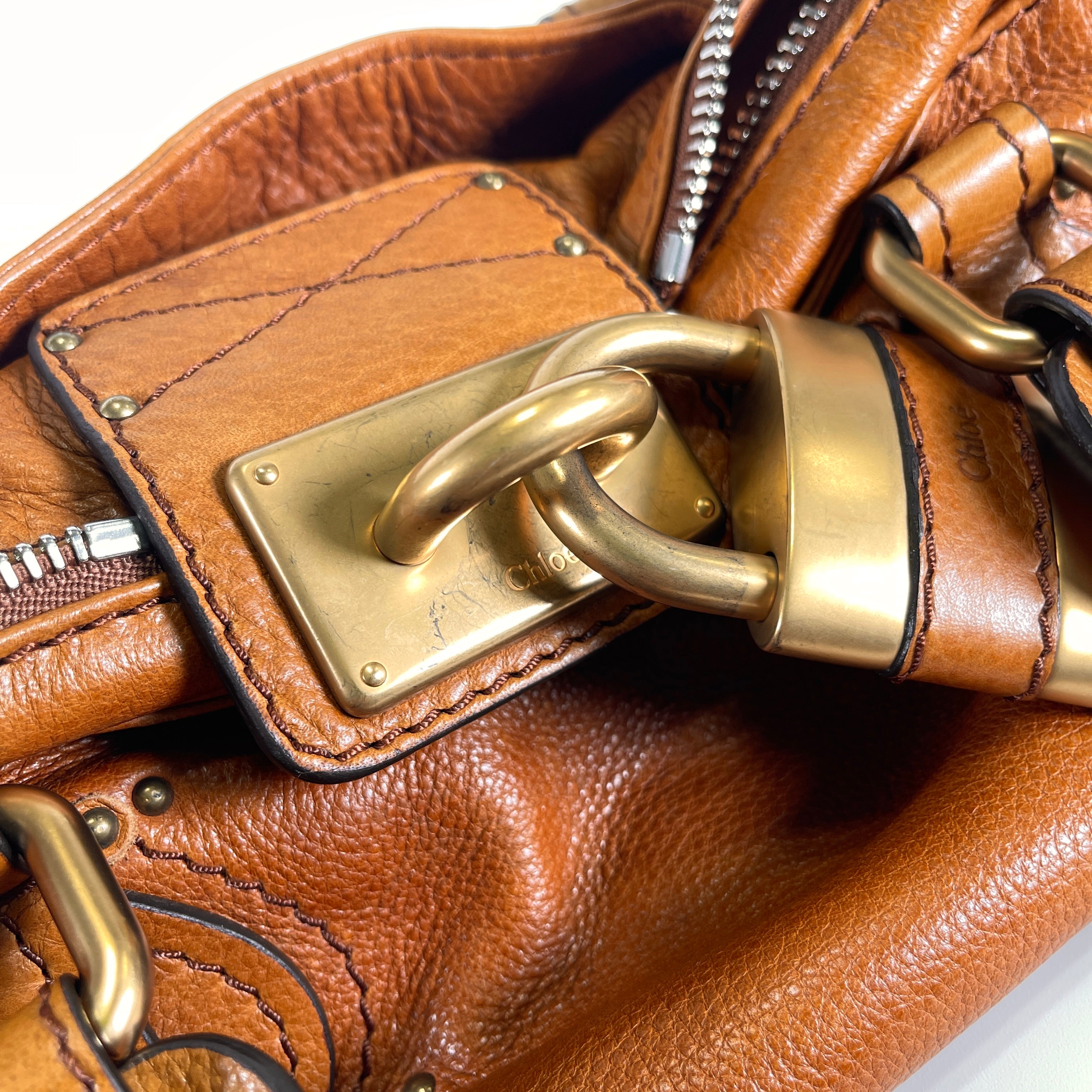 Chloe Paddington Camel Leather Bag