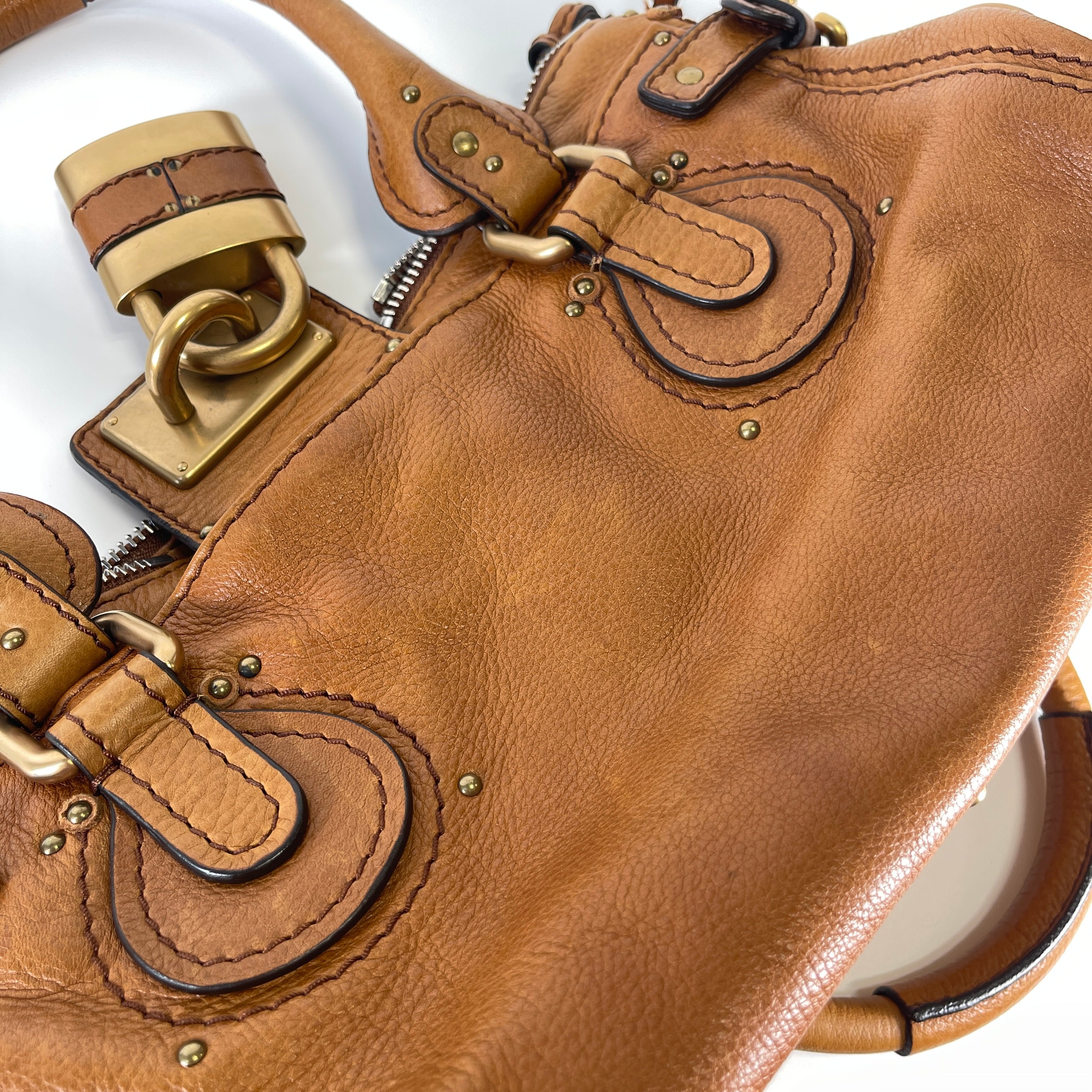 Chloe Paddington Camel Leather Bag