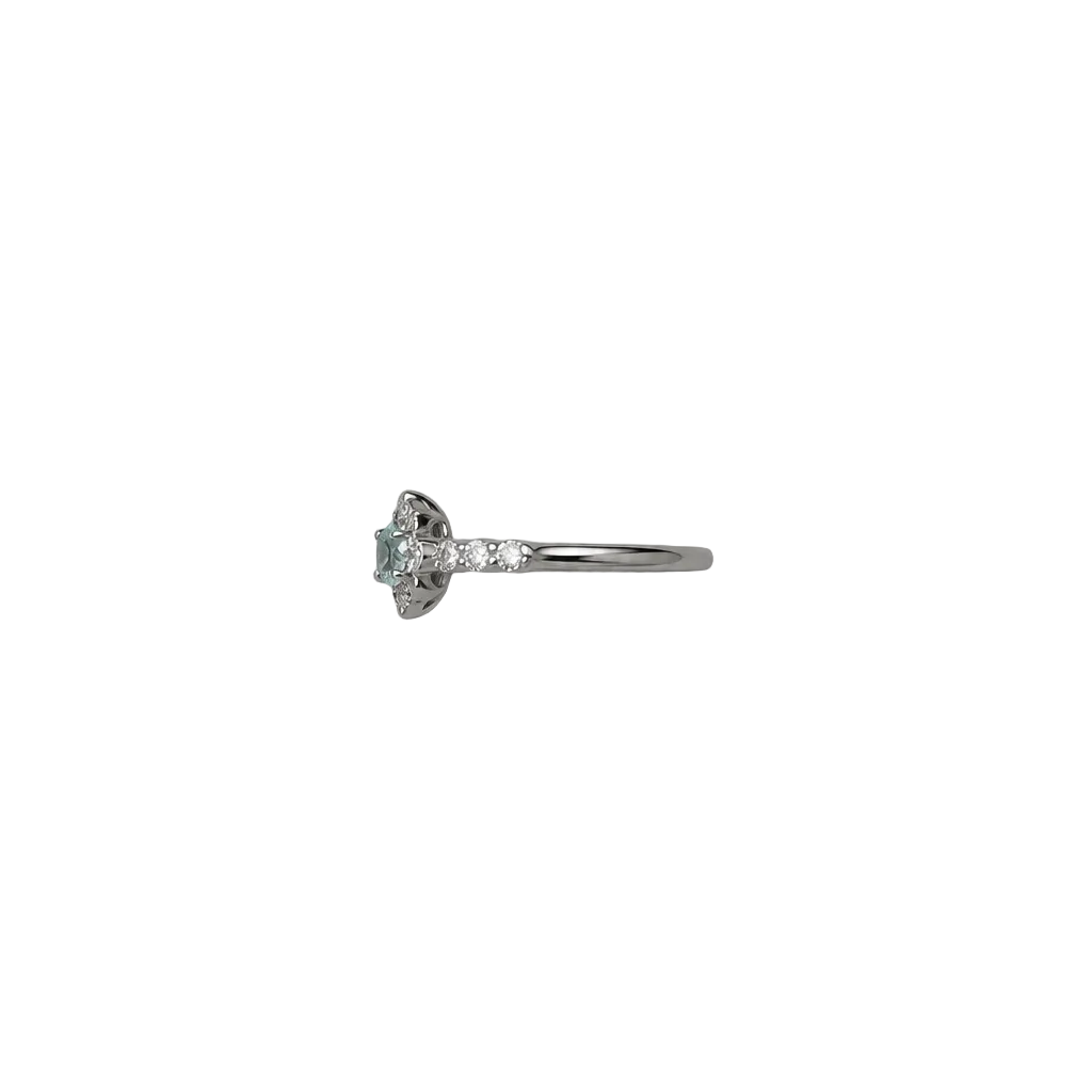 2607 secondhand Pt900 Paraiba T0.105ct/D0.16ct Total 2.8g