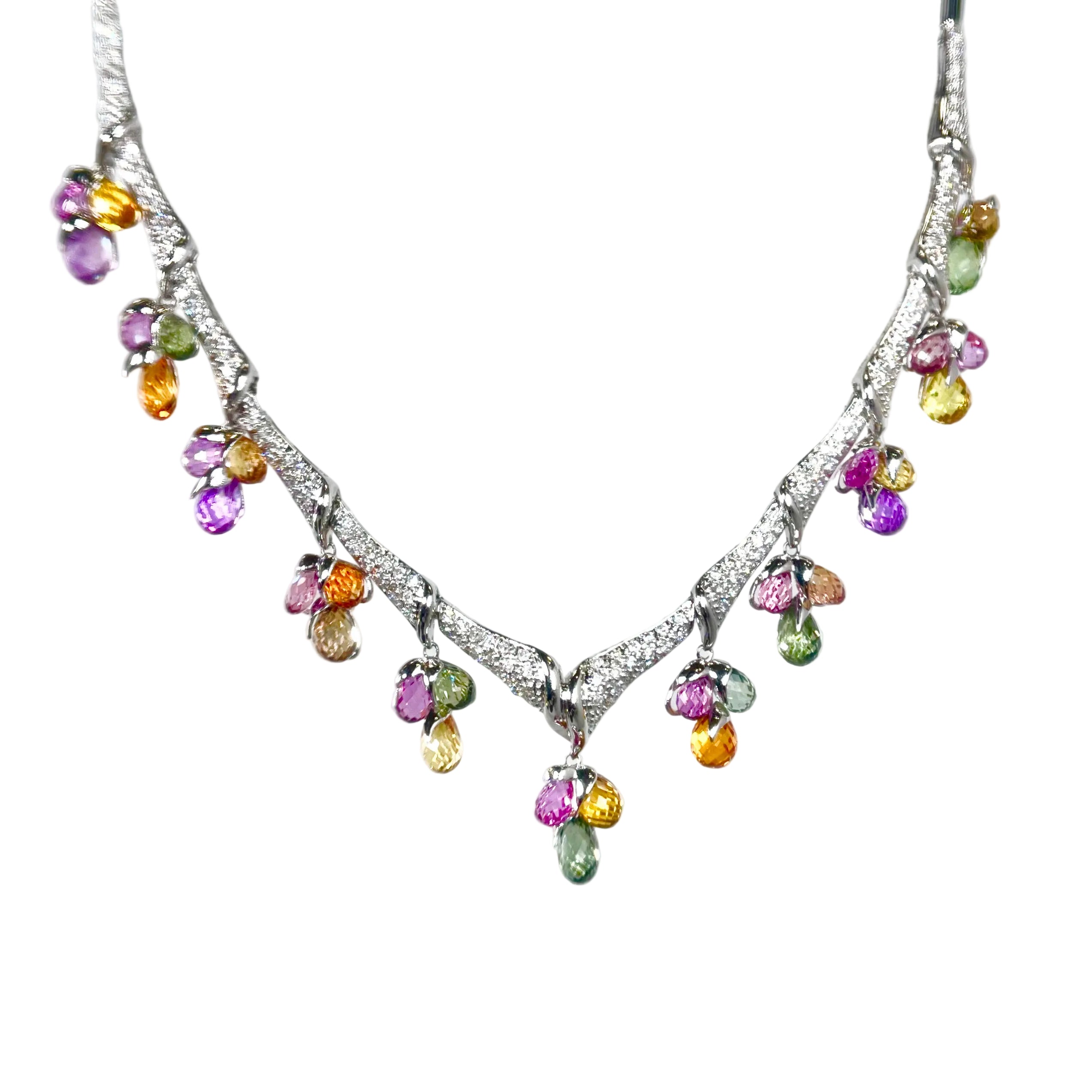 2602 K18 Necklace 3.50ct/D1.25ct 28.6g 38cm