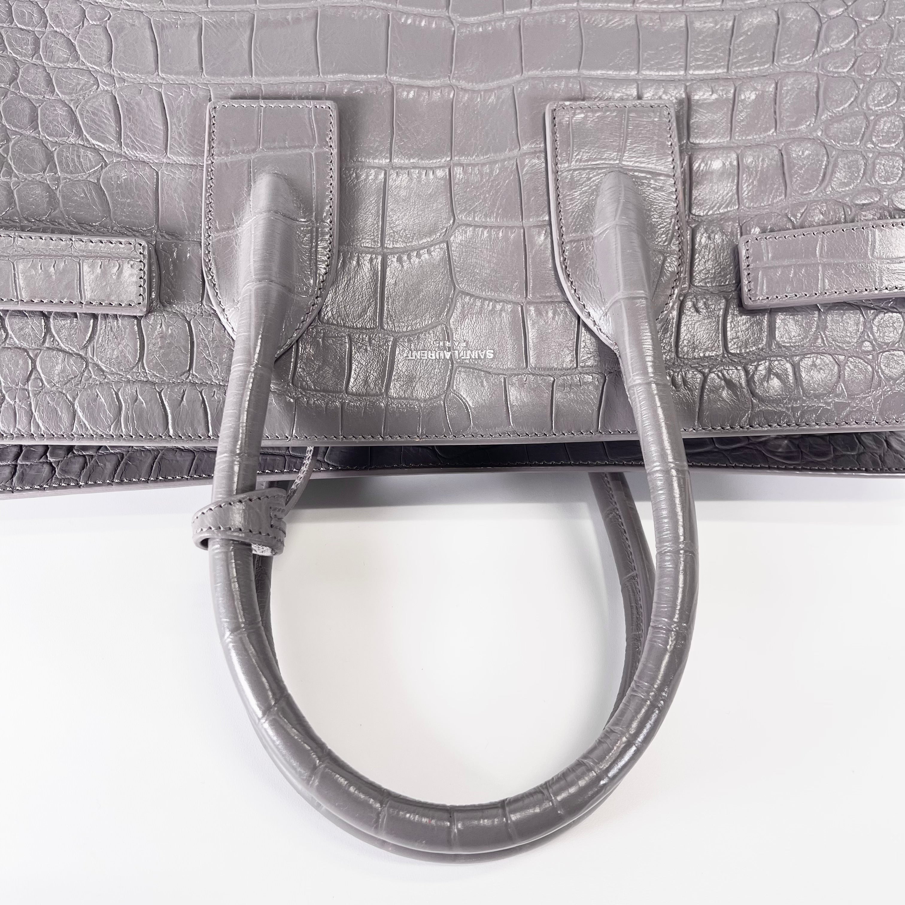 2602 secondhand SAINTLAURENT Sack Joules mini gray key ×2 Cadena shoulder strap CS30N