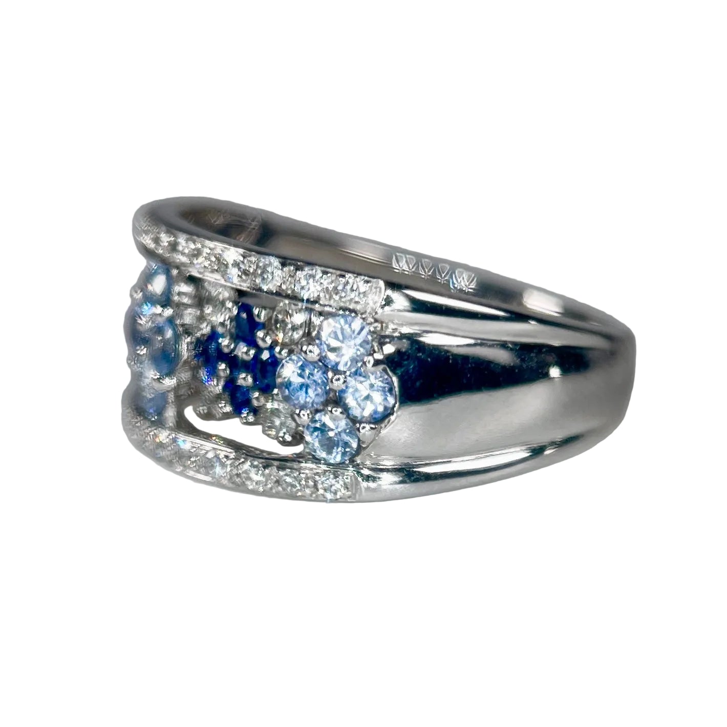 2604 K18WG Ring S1.05ct/D0.4ct 6.5g