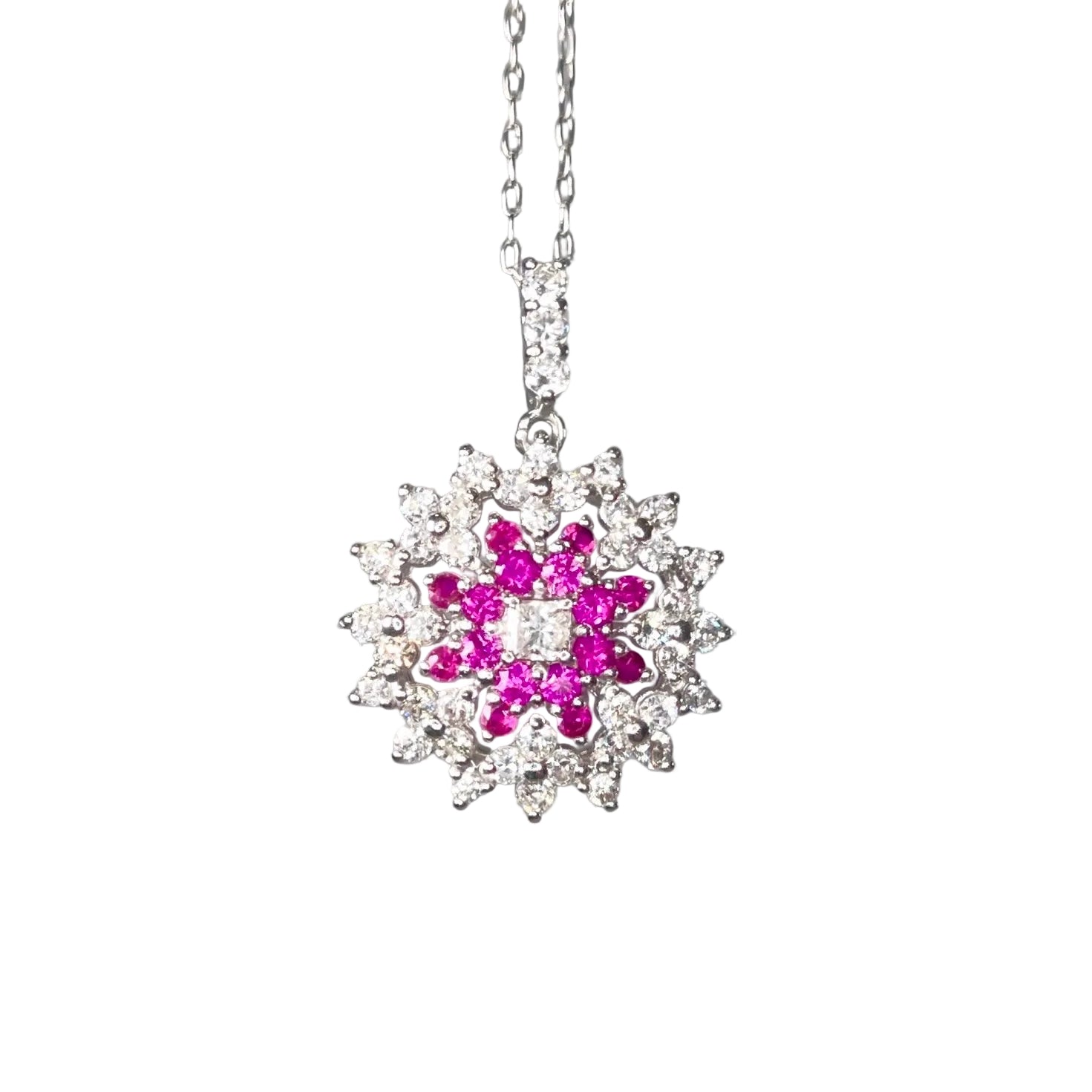 2601 Pt950/Pt850 necklace R0.32ct/D0.60ct 3.31g 40cm