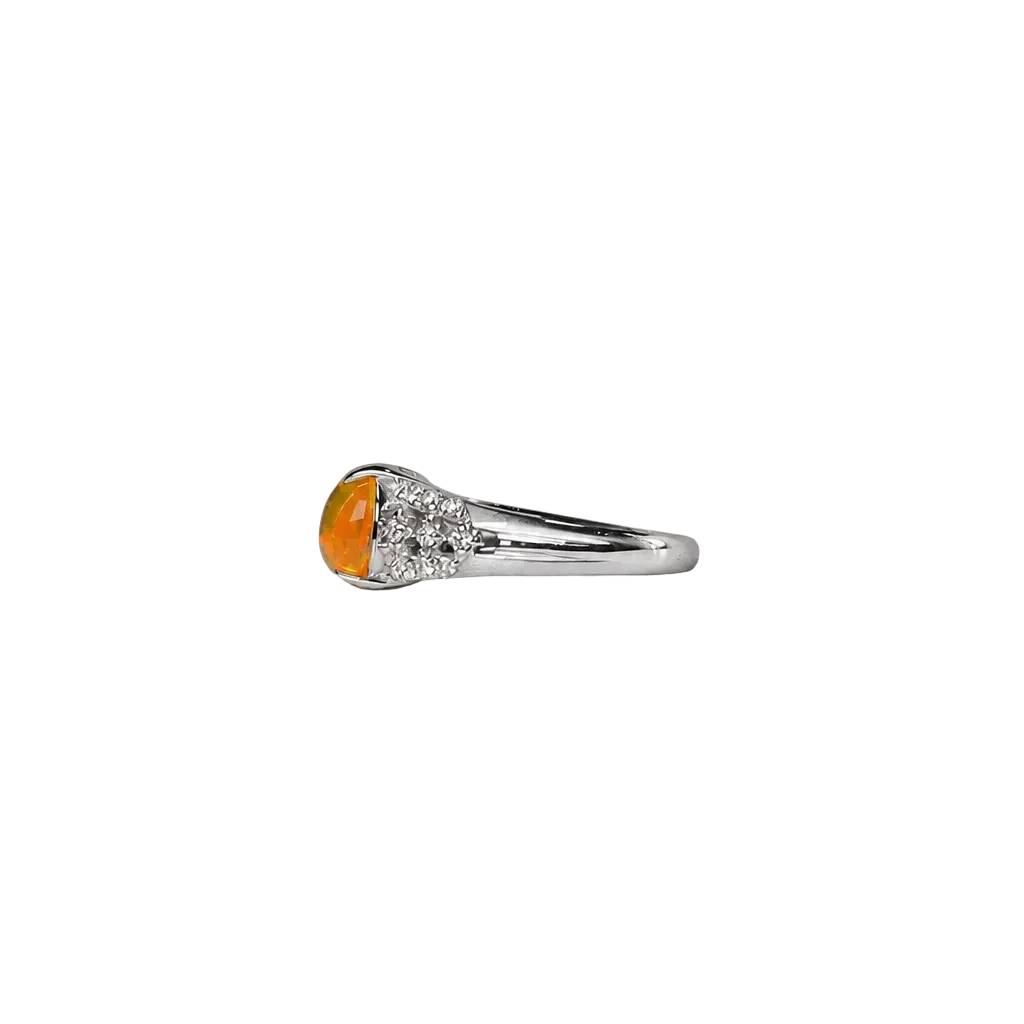 2607 secondhand K18WG ring fire OP 1.7ct D 0.35ct Total 5.4g
