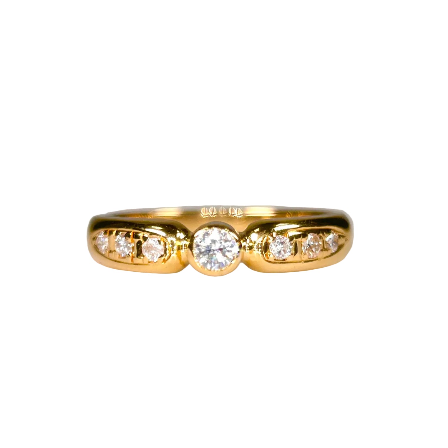 2602 K18YG Ring D0.18ct 2.5g #11