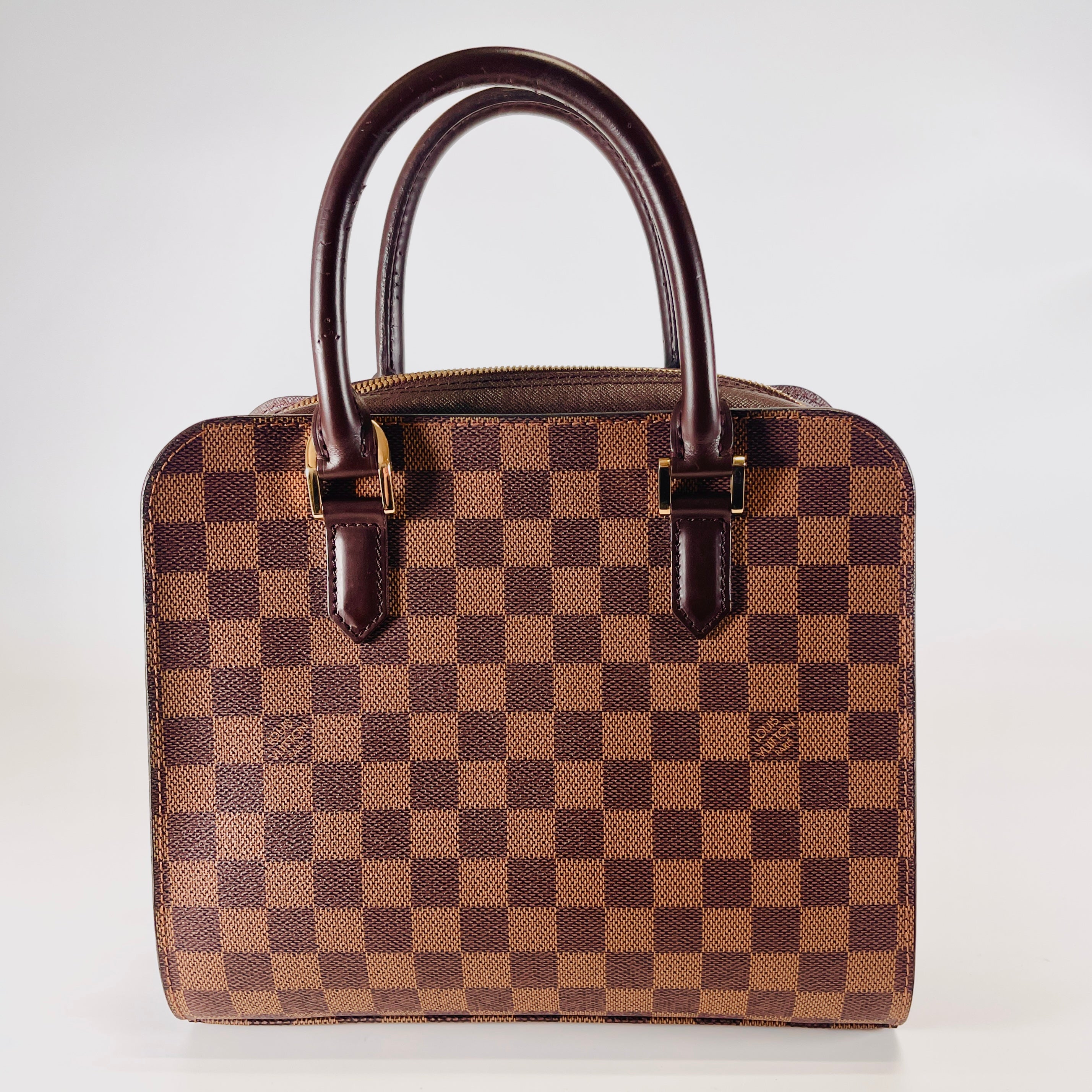 2608 Secondhand LV Damier N51155 hand bag Triana brown VI0094 moderate scratches