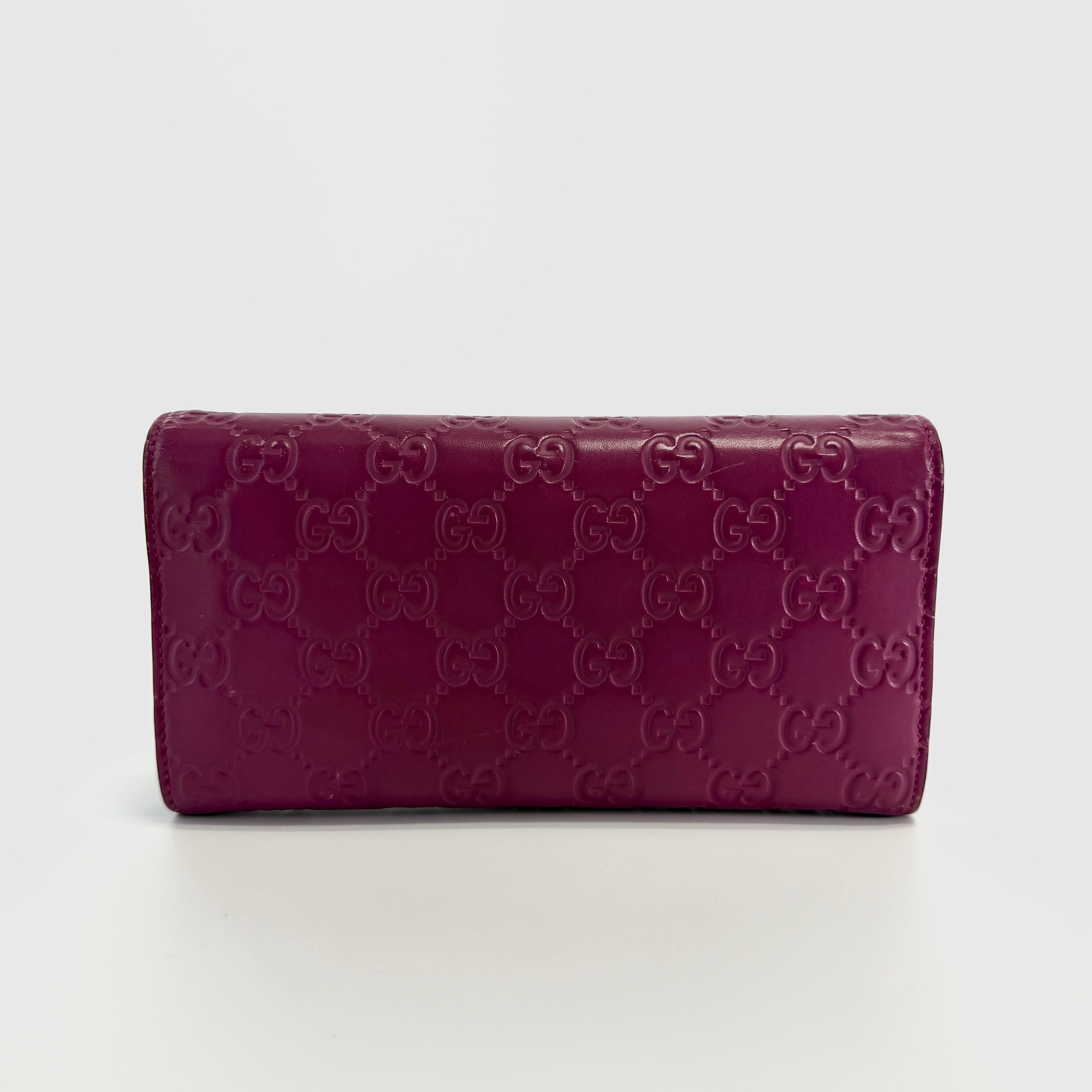 2605 secondhand GUCCI Guccissima ribbon Bifold Long wallet