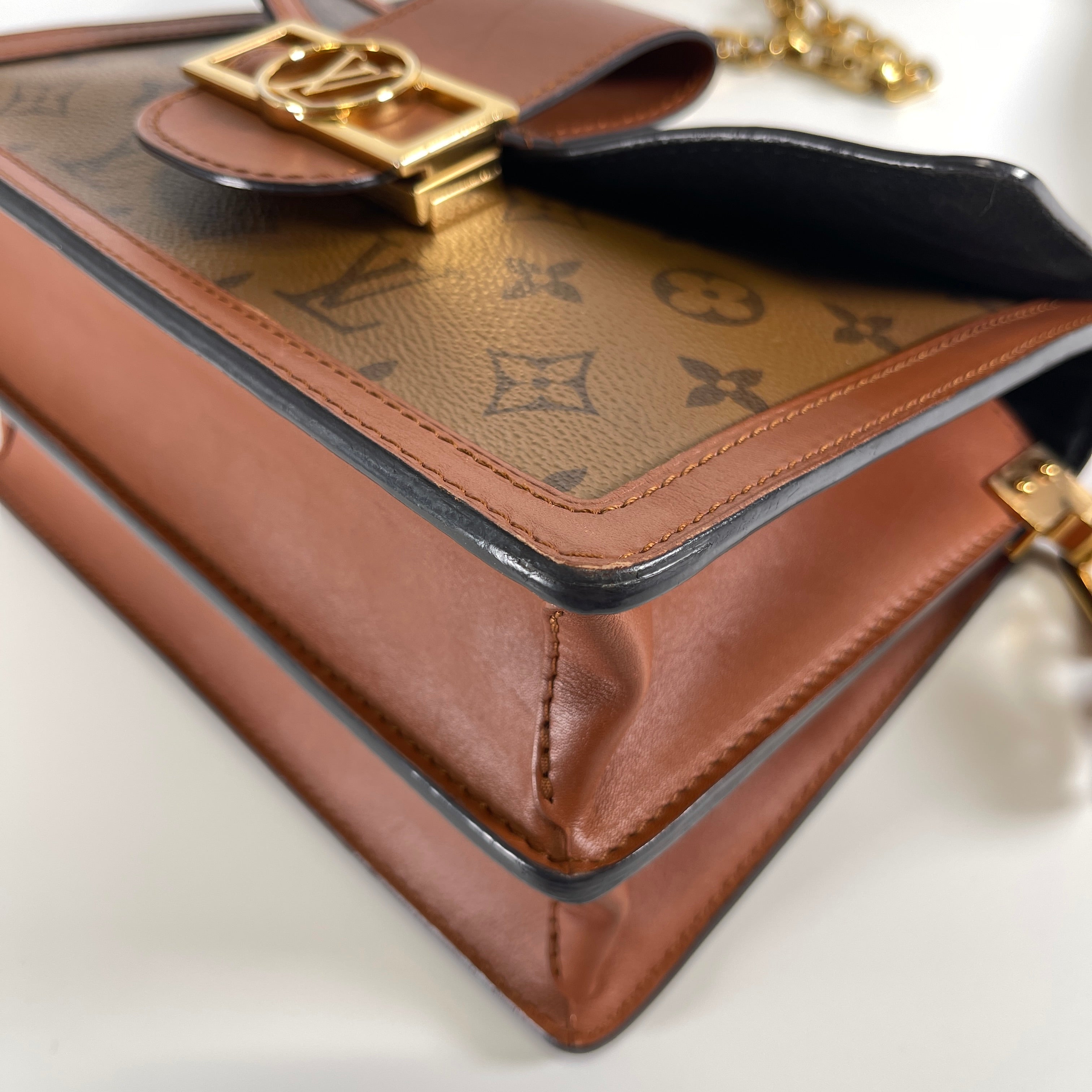 2605 secondhand LV Monogram Reverse Dauphine MM M45958 CA2189 Brown RFID