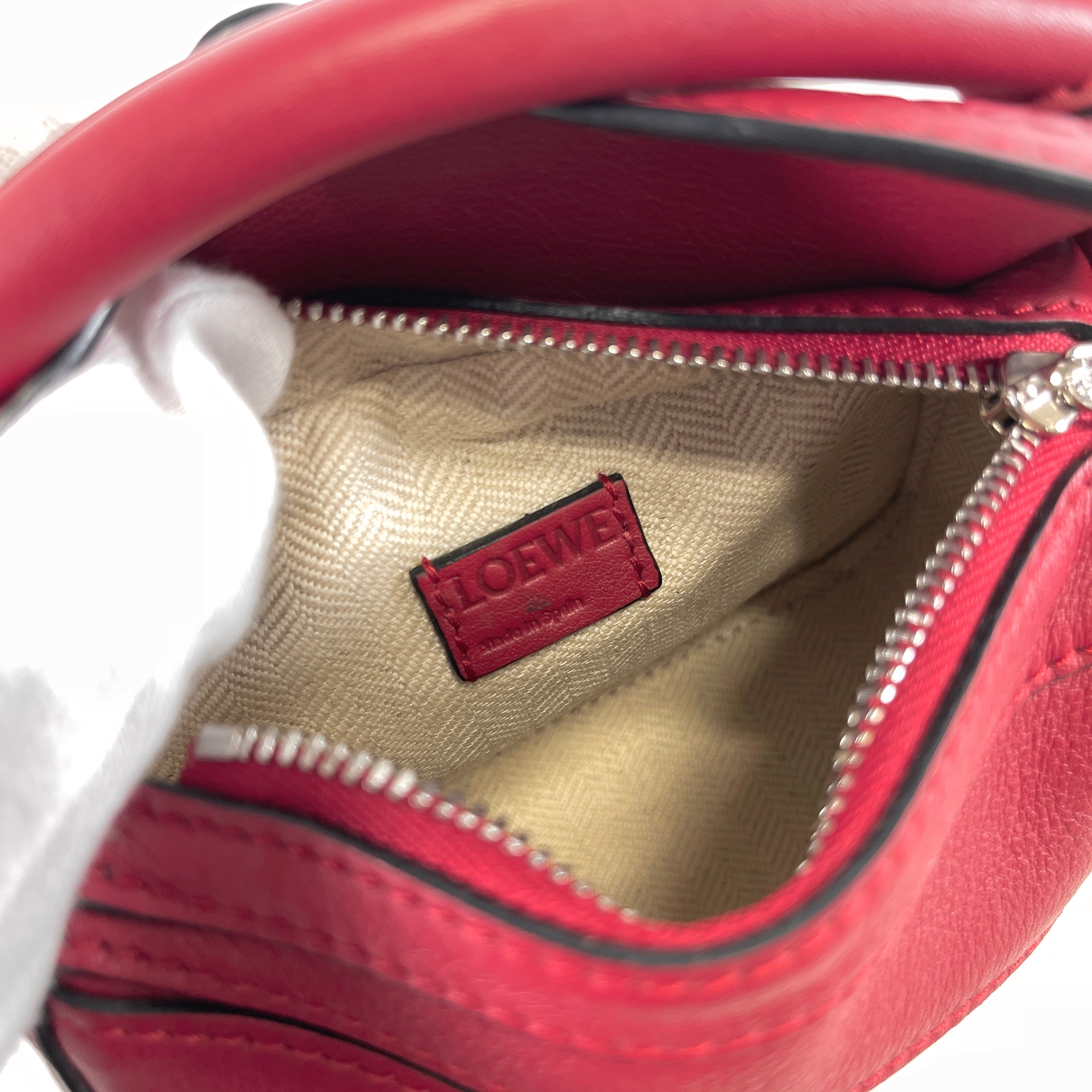 2605 secondhand LOEWE Nano Puzzle leather 2WAY hand bag Red