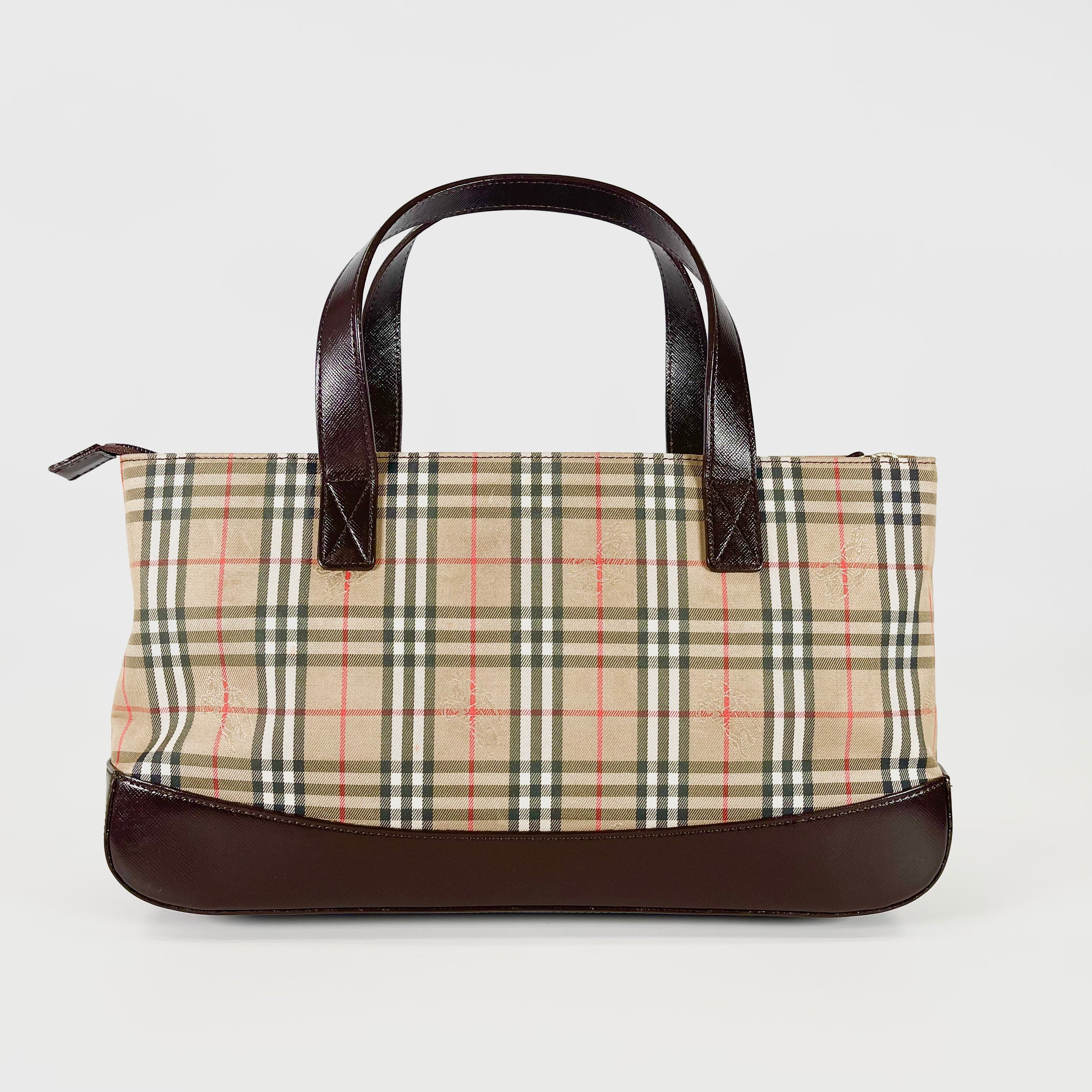 2605 secondhand BURBERRY check hand bag