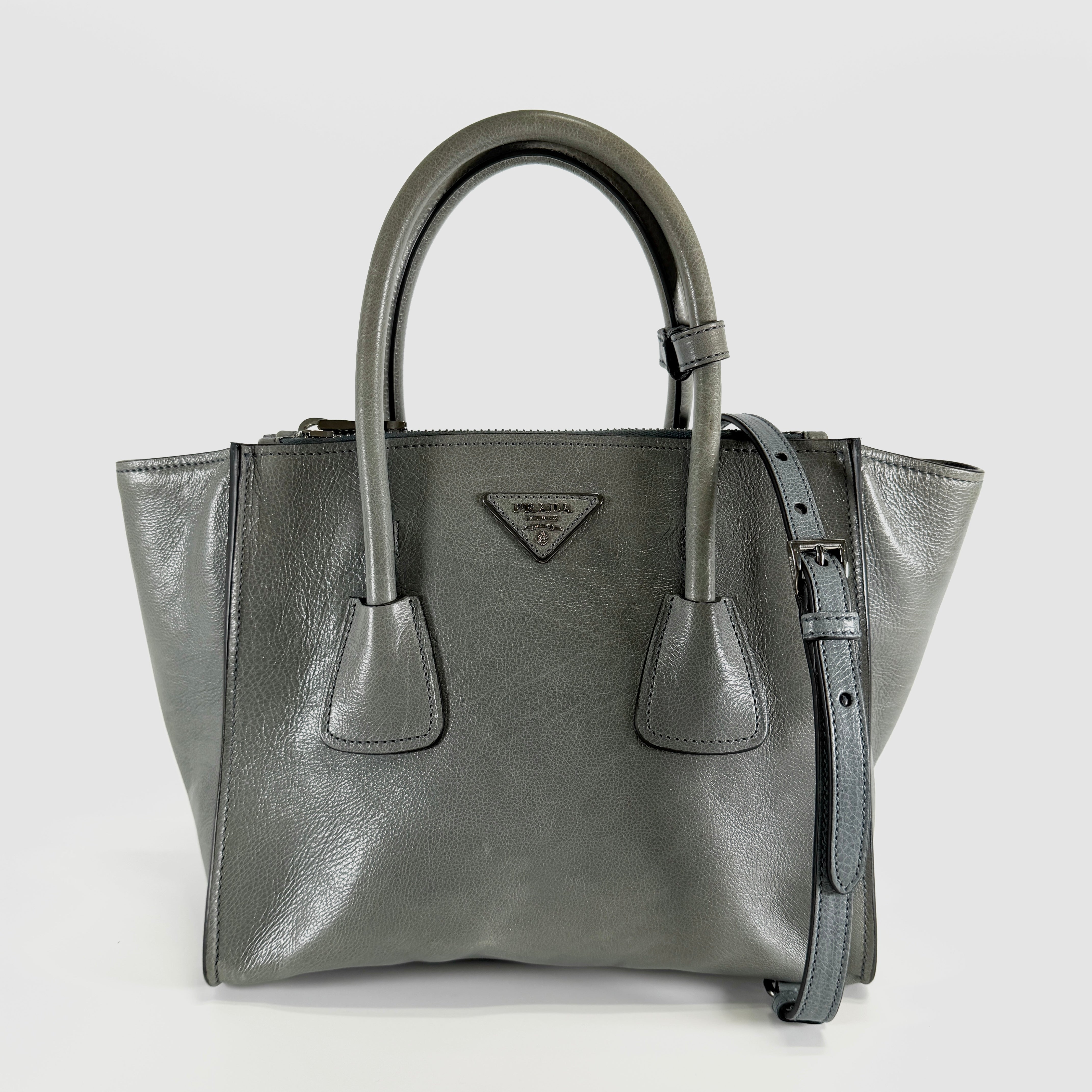 2606 secondhand PRADA Triangle Logo hand bag