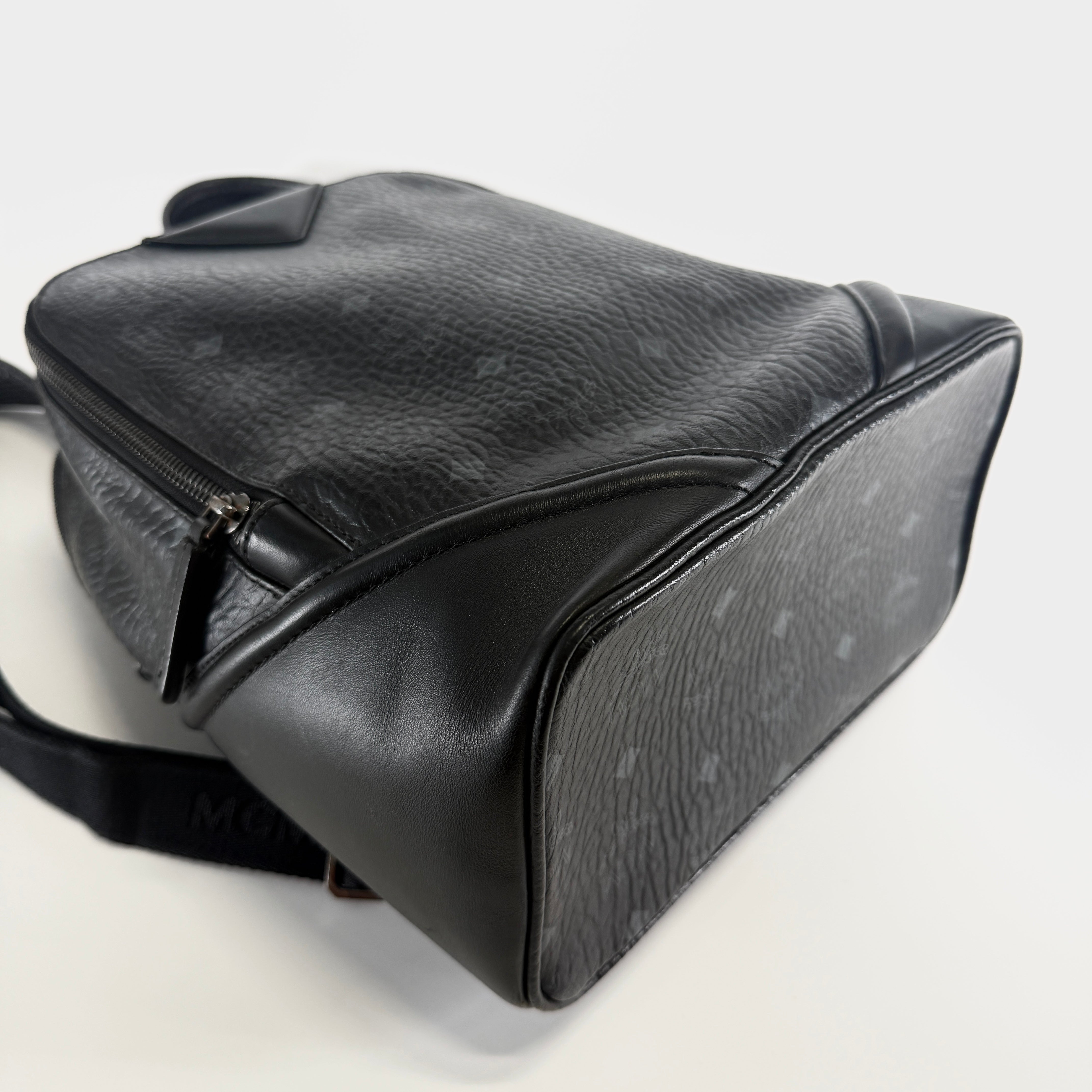 2607 secondhand MCM backpack black