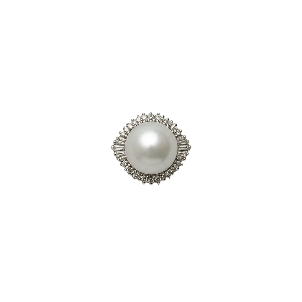2607 secondhand Pt900 ring Pearl D0.97ct Total 14.03g