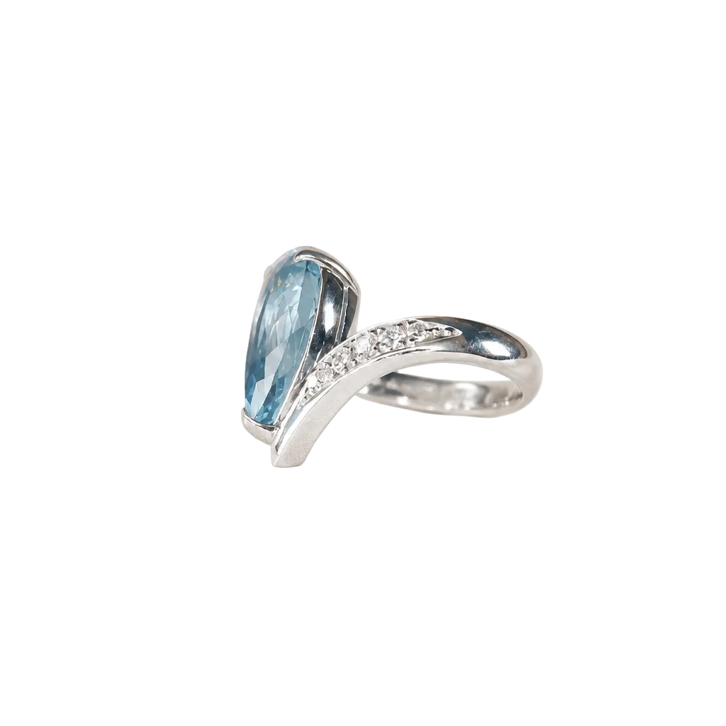 2605 secondhand Pt900 ring AQ3.41/D0.14ct 7.3g #9