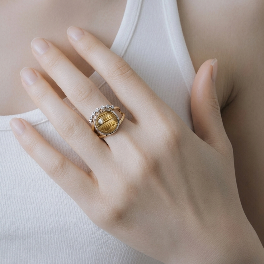 2605 secondhand K18/Pt900 ring /D0.62ct 10.5g #13