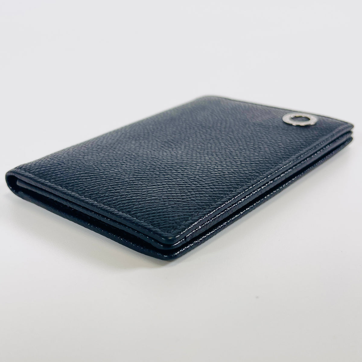 2607 secondhand BVLGARI leather Card Case black