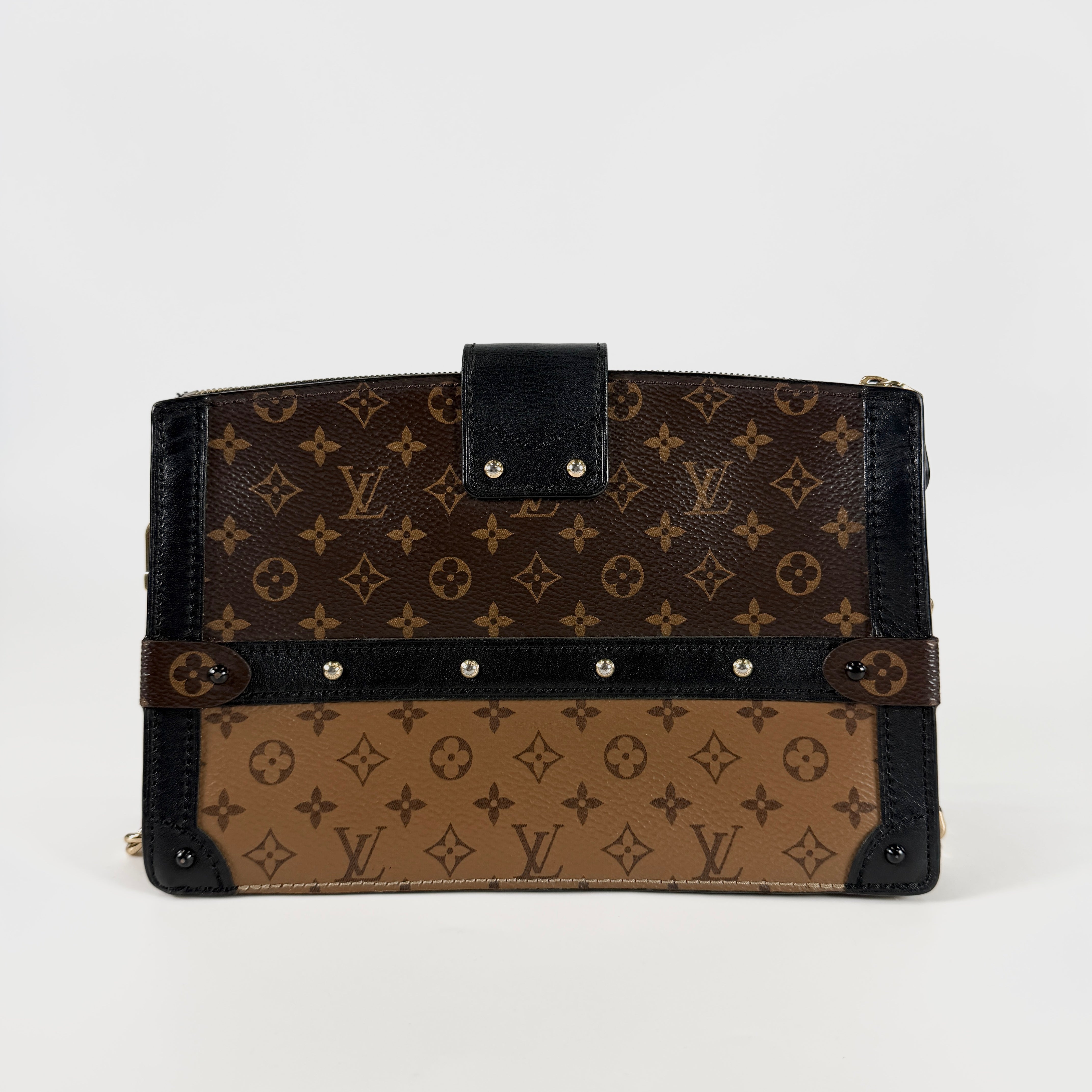 2606 secondhand LV Monogram / mono grams Reverse M43596 trunk clutch RFID