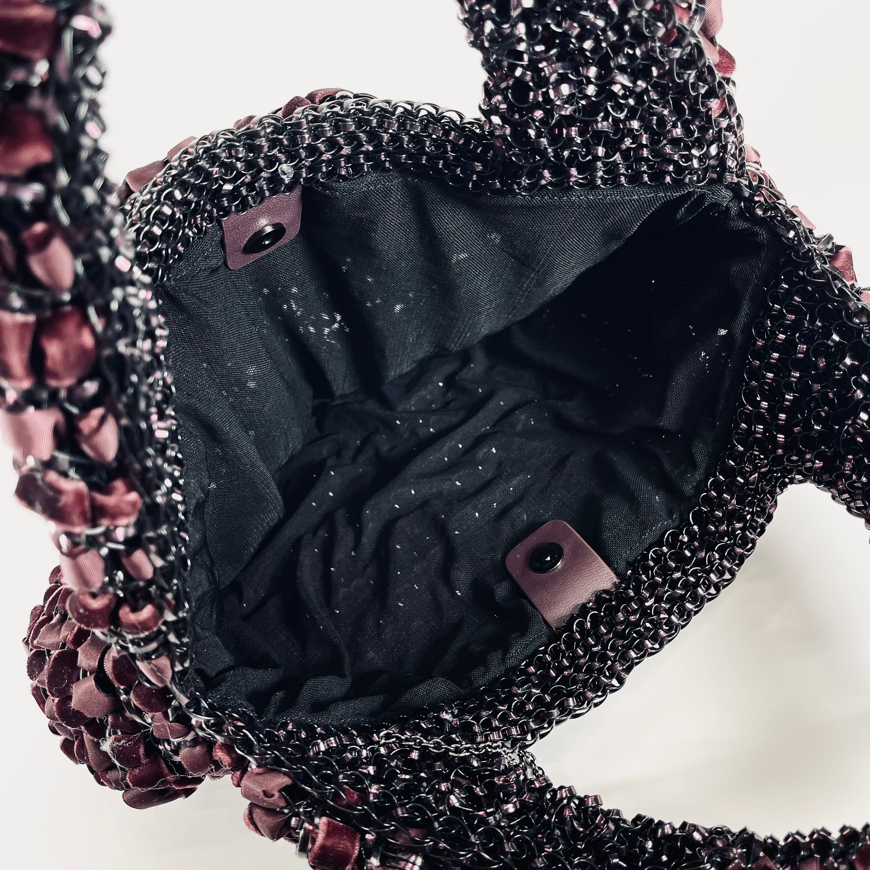 2605 secondhand Wire bag Velour purple