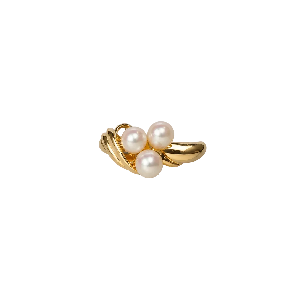 2607 secondhand ring K18YG 12 Pearl () 4.5mm Total 3.8g