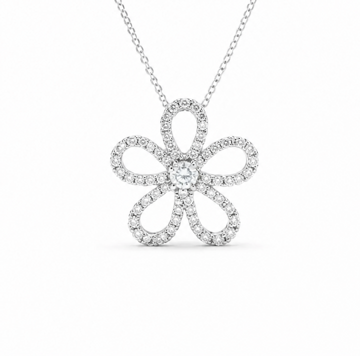 2605 secondhand K18WG necklace 　D1.15ct　4.53g　40㎝