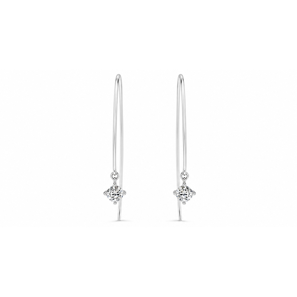 2606 secondhand K18WG earrings D0.23/0.22ct Total 1.7g
