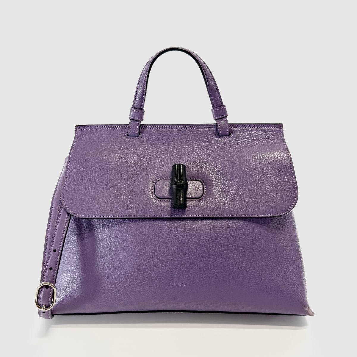 2607 secondhand GUCCI Bamboo Daily medium 2WAY hand bag 392013 The purple