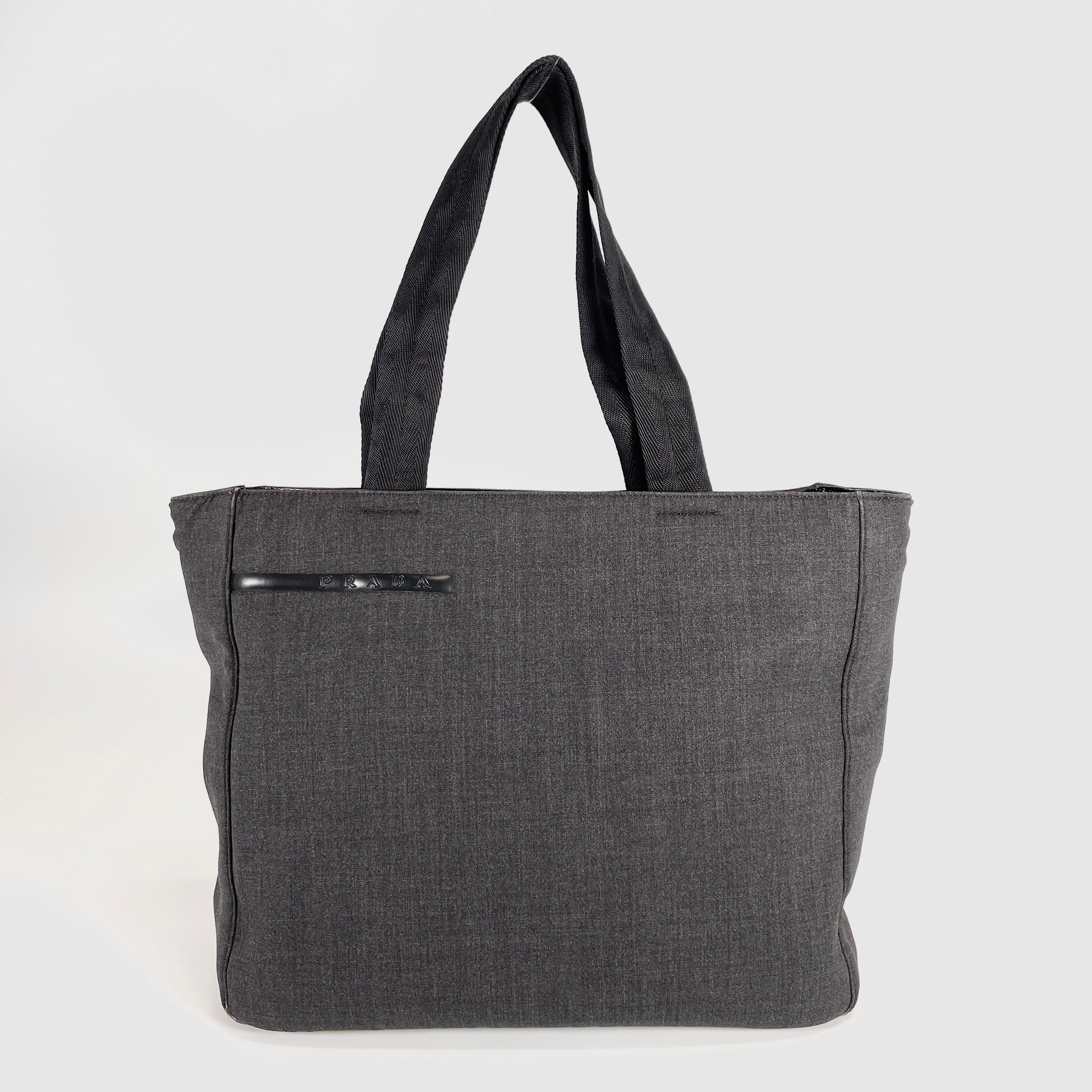 2604 secondhand PRADA Tote Bag side logo
