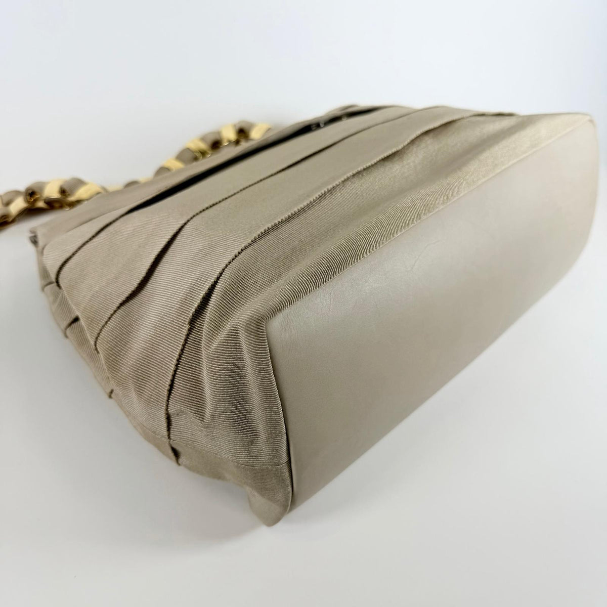 Used Tote Bag Tiered Grosgrain Chain Tote