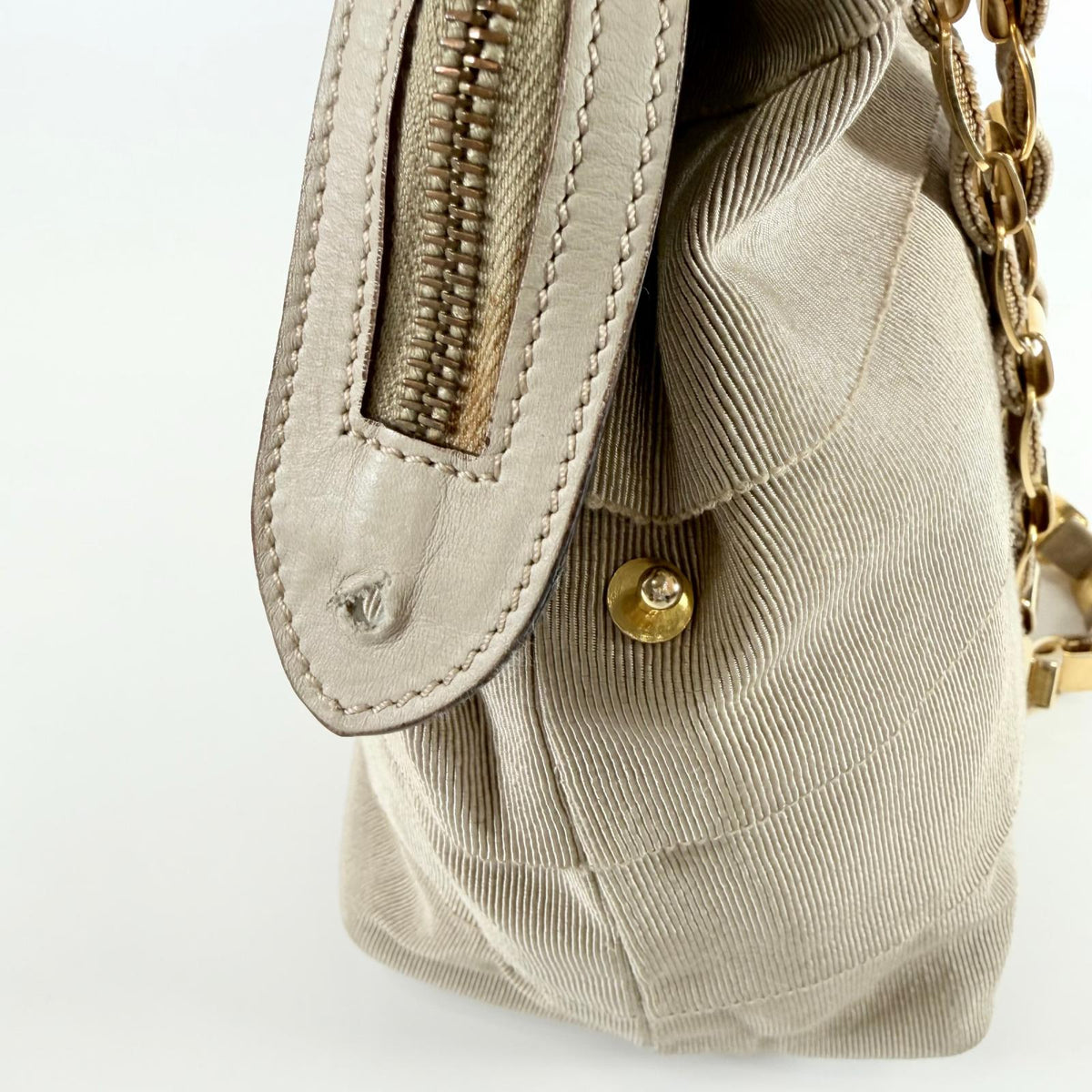Used Tote Bag Tiered Grosgrain Chain Tote