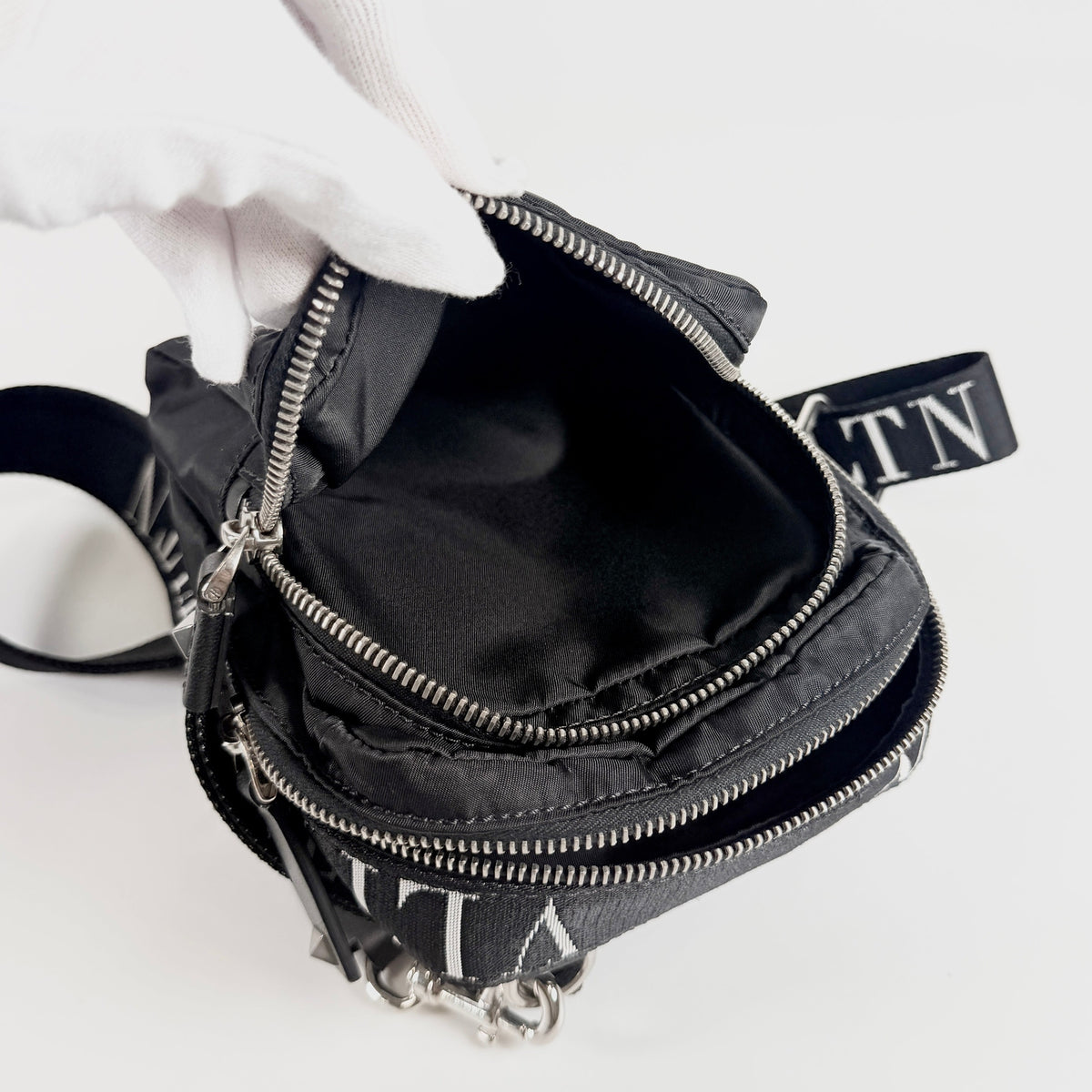 Used Shoulder Bag VLTN Nylon Mini Crossbody Bag