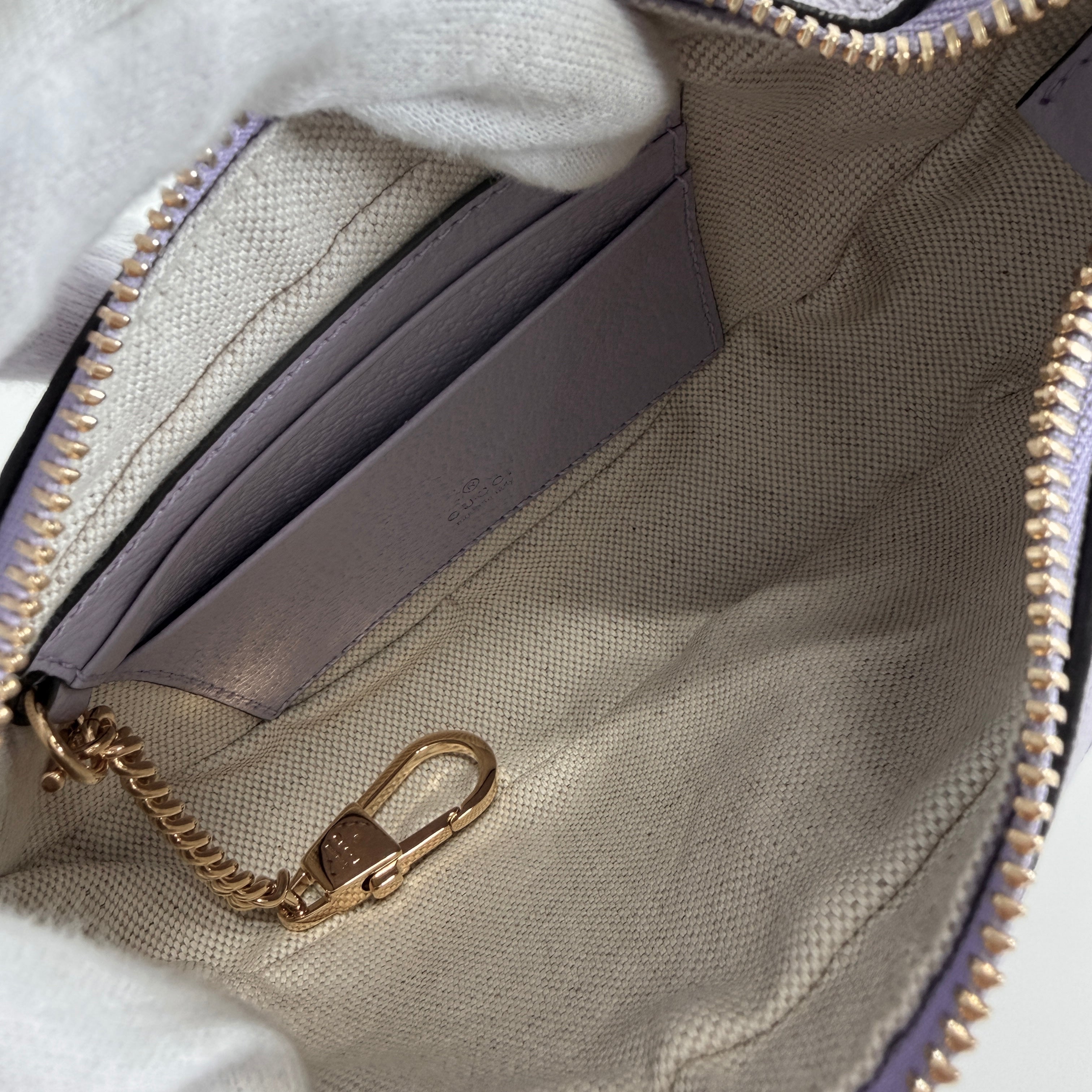 2605 secondhand GUCCI jumbo GG mini back canvas purple box drawstring dust bag