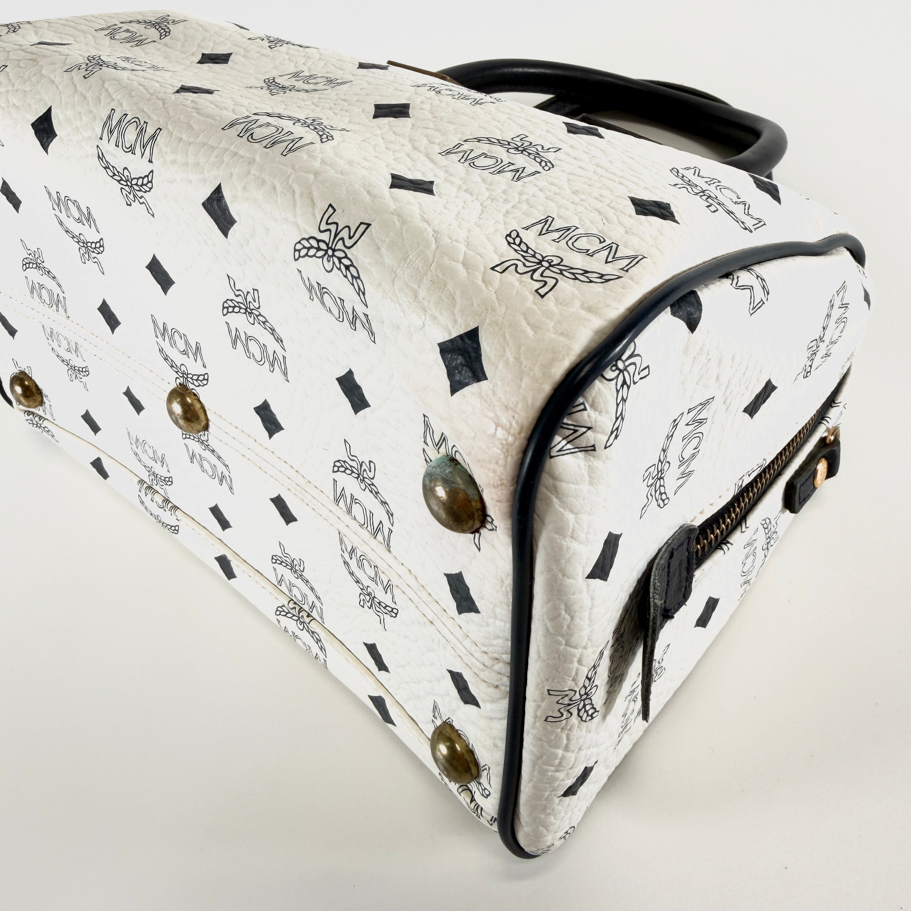 2607 secondhand MCM Visetos mini Boston bag