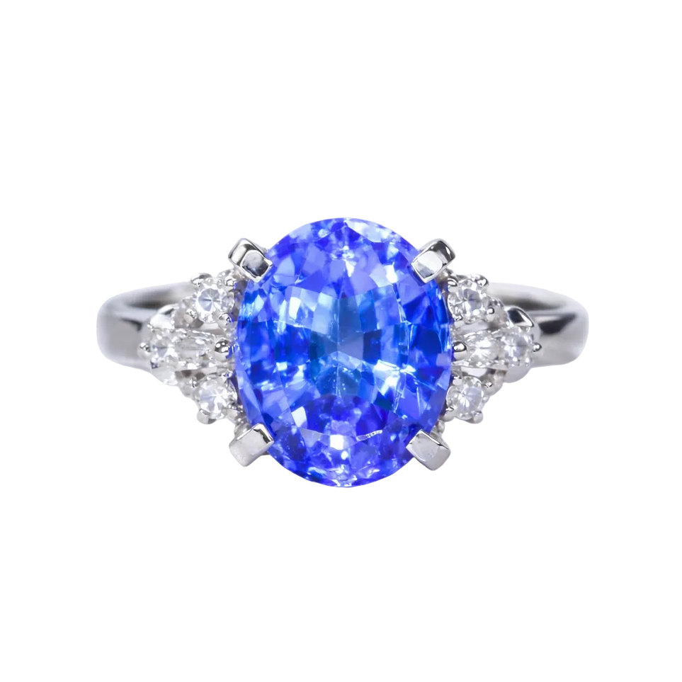 2605 secondhand Pt900 ring 　 tanzanite The 2.376/D0.19ct　5.8g　#10.5