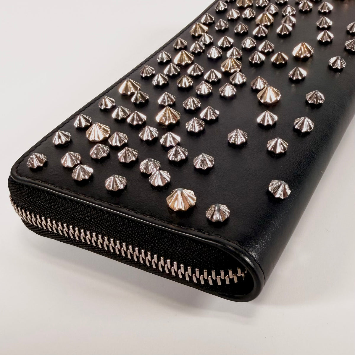 2607 secondhand Christian Louboutin studs wallet black