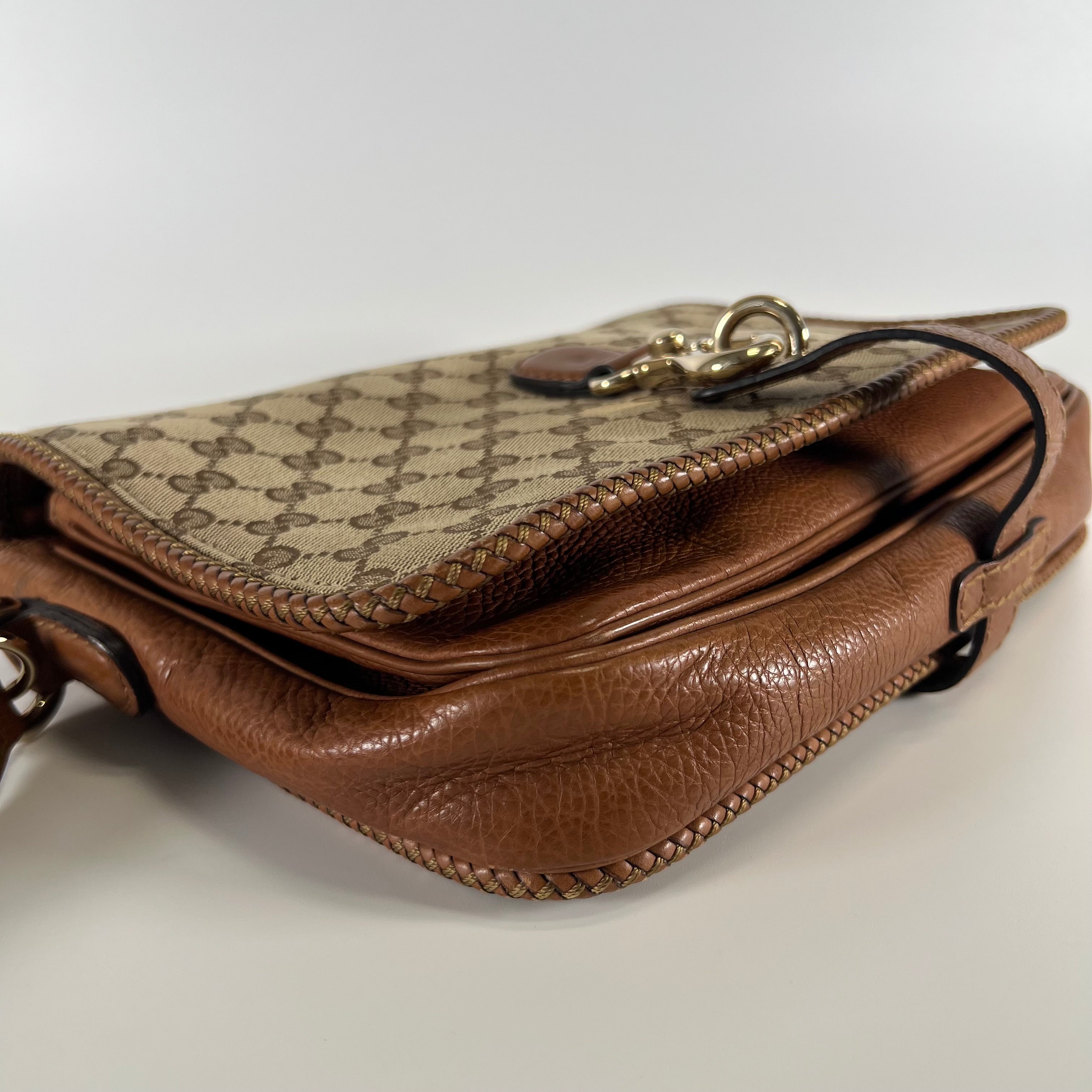 2605 secondhand GUCCI Shoulder bag 257024 FWHDG GG canvas BEIGE+BROWN