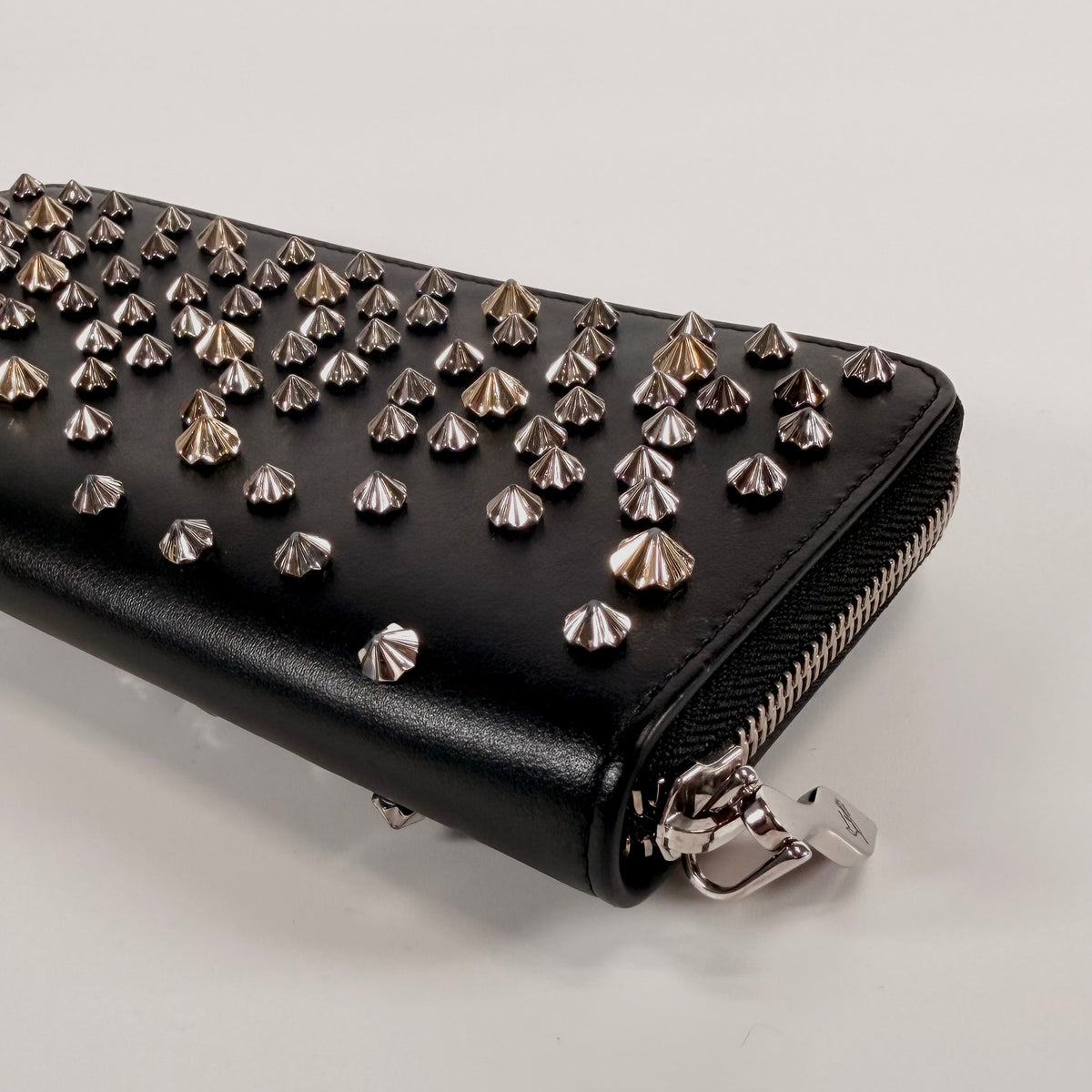 2607 secondhand Christian Louboutin studs wallet black