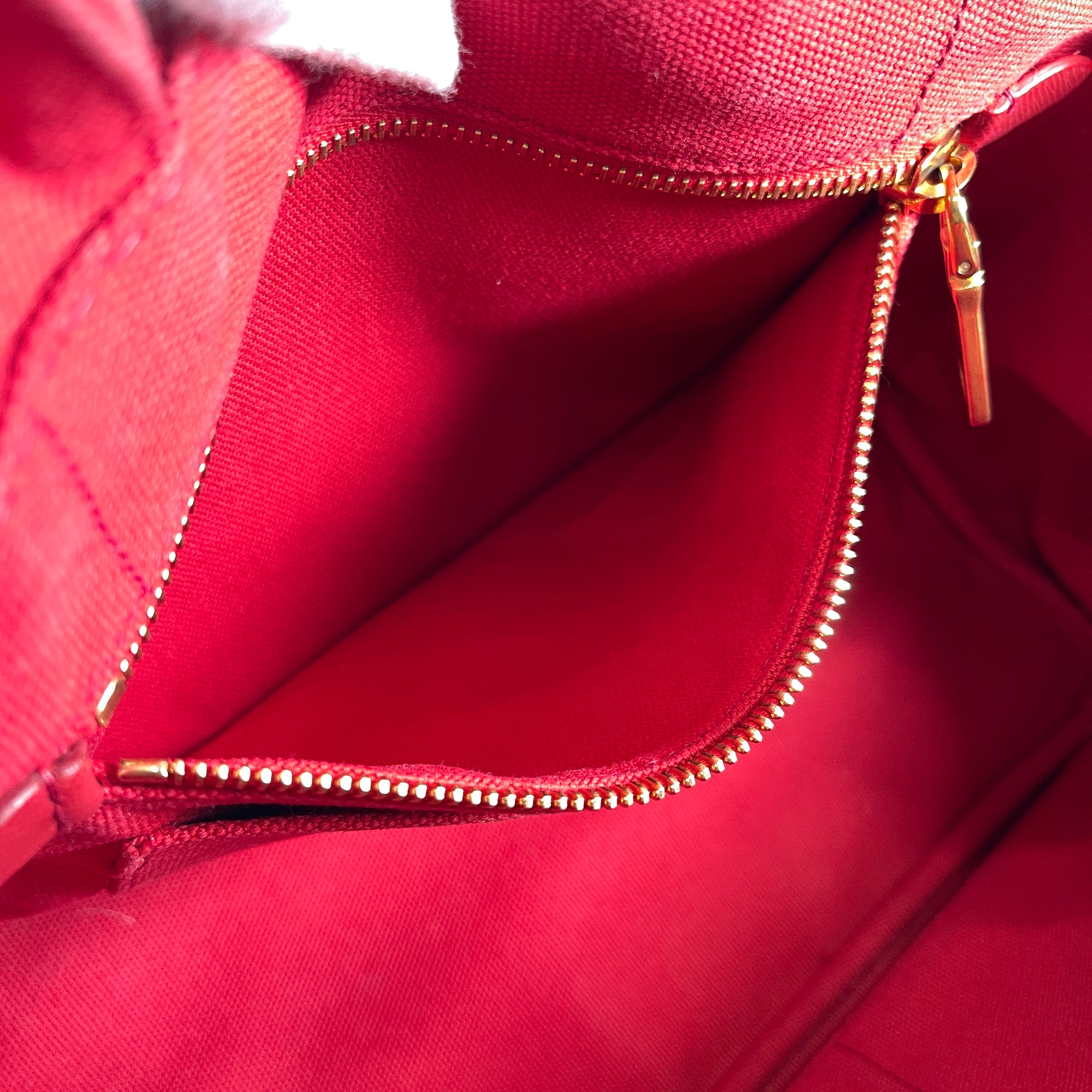 2512 secondhand  PRADA Canapa hand bag Red canvas