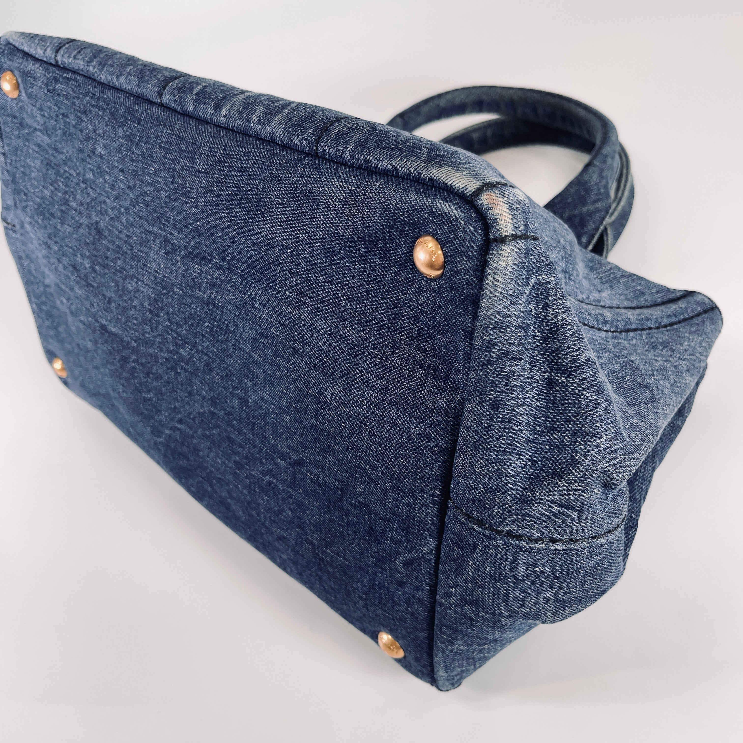 2605 secondhand PRADA B1877B Canapa denim Tote Bag