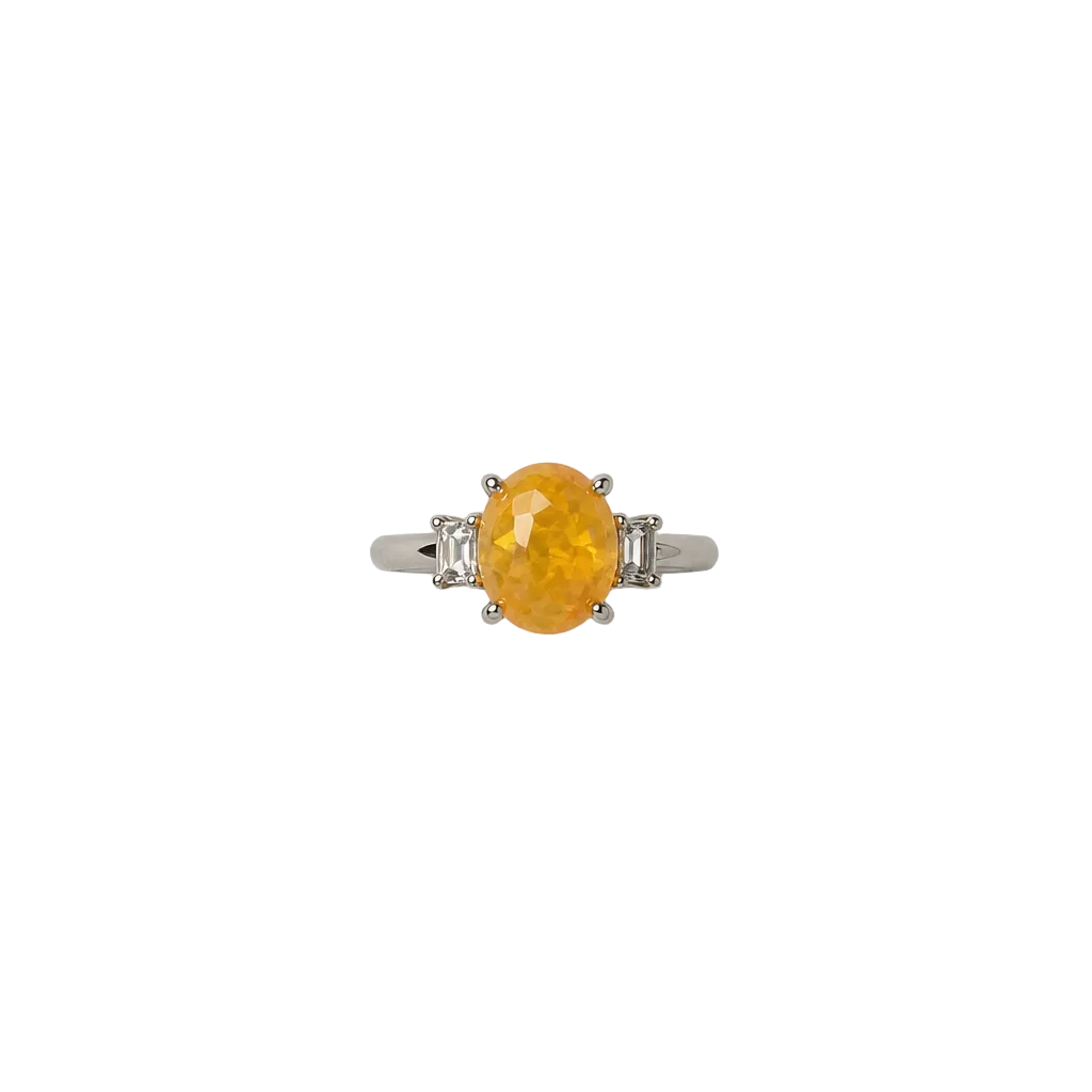 2607 secondhand Pt900 ring fire OP 3.3ct D 0.335ct Total 7.5g