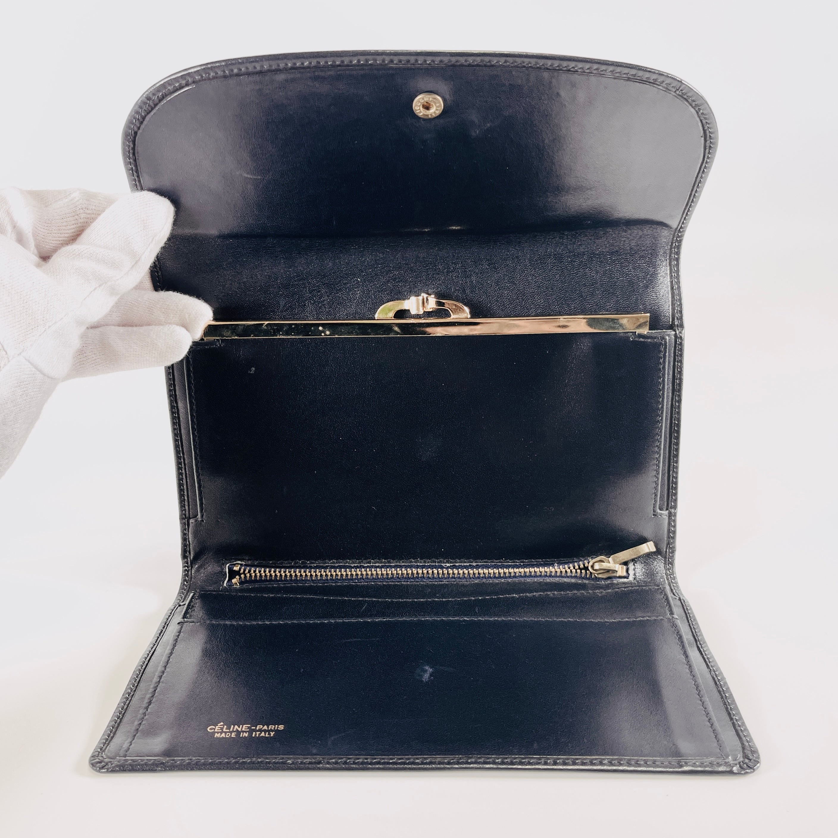 2603 secondhand CELINE Tri fold Long wallet carriage