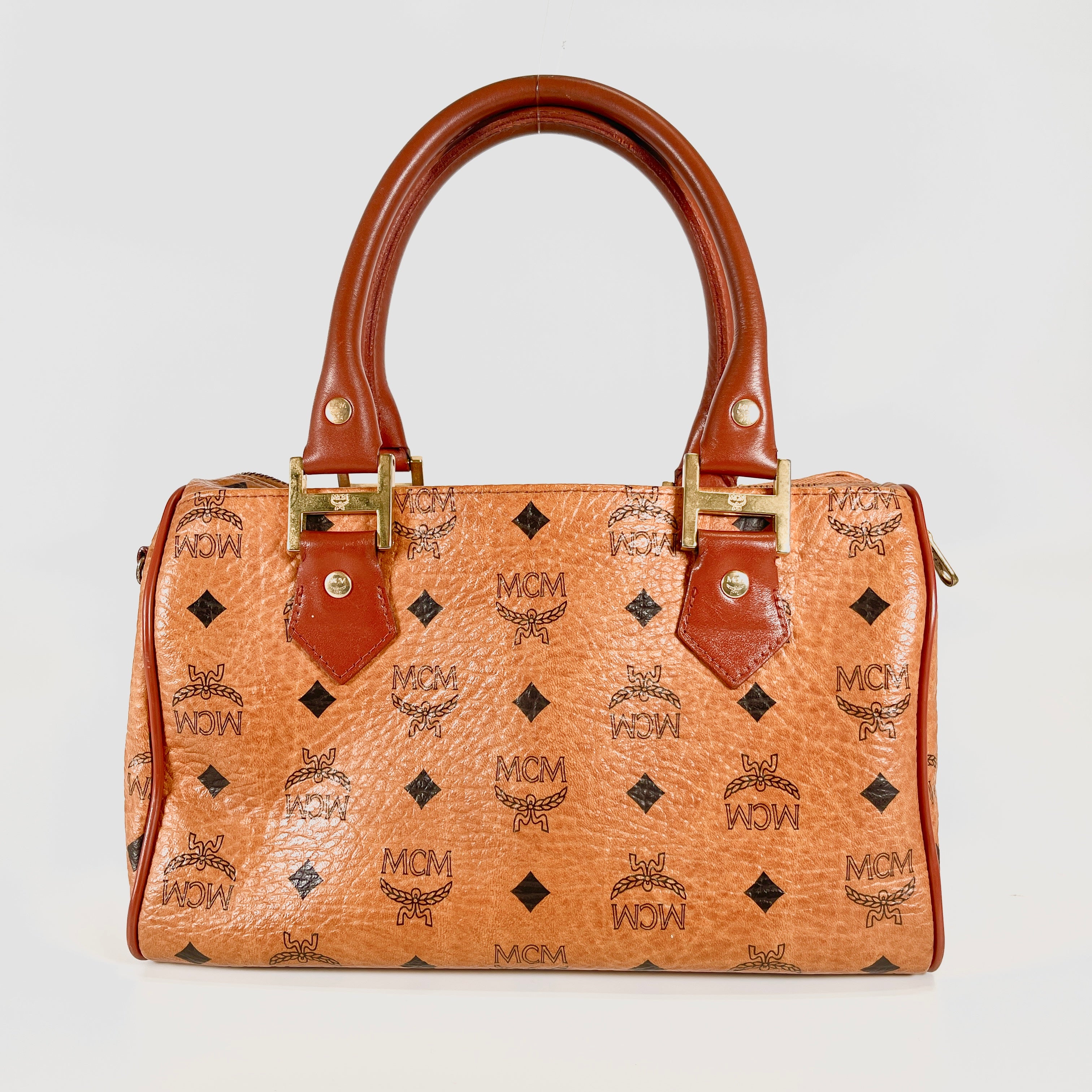 2605 secondhand MCM Visetos mini Boston bag