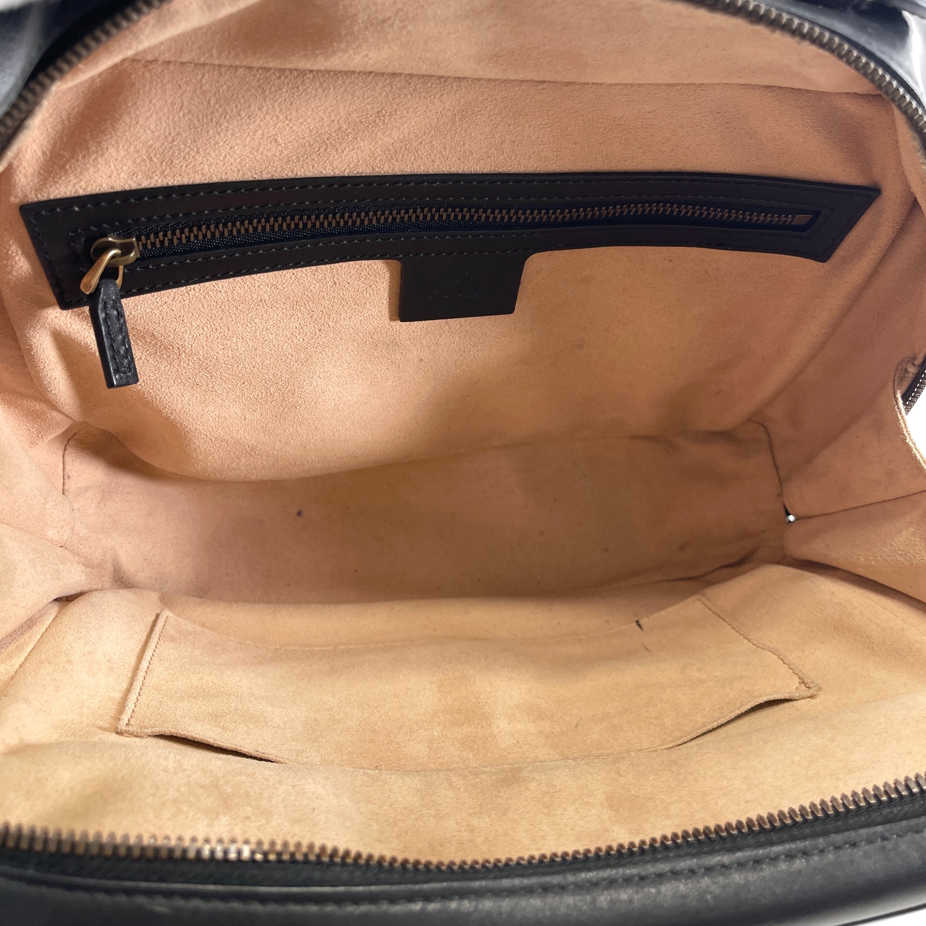 2606 secondhand GUCCI GG Marmont leather 2WAY hand bag black 498100