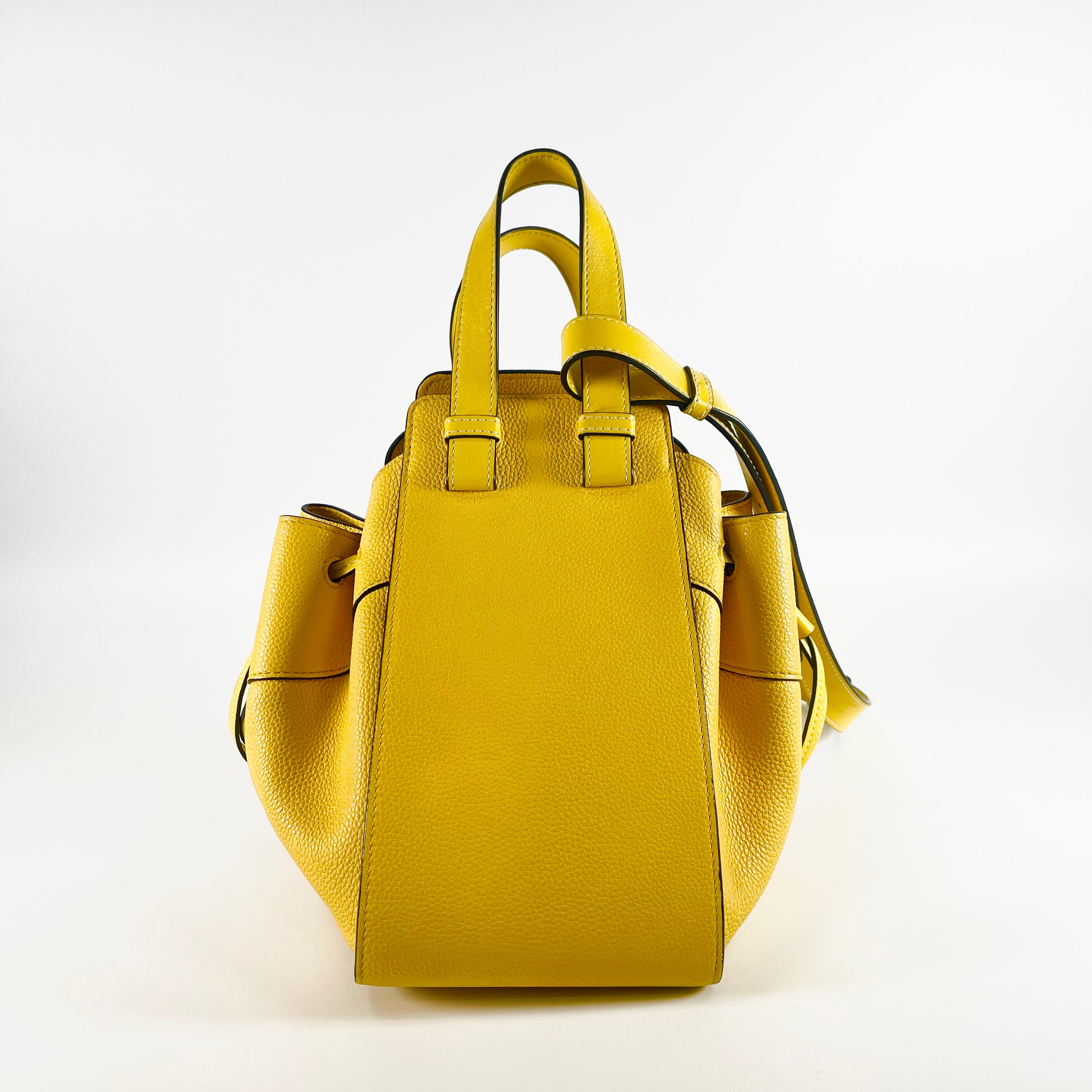 2602 secondhand LOEWE hammock Small leather 2WAY hand bag Yellow