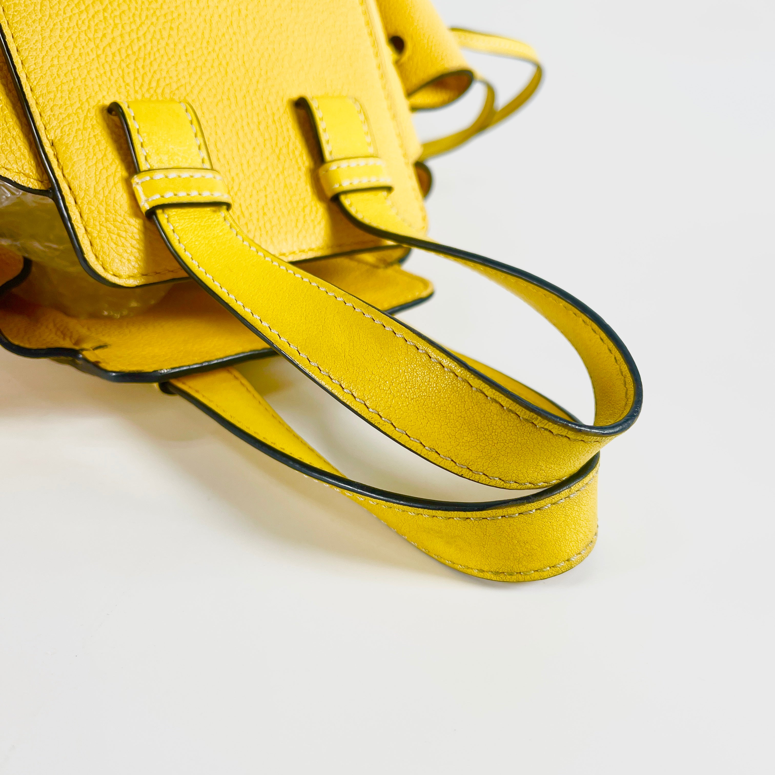 2602 secondhand LOEWE hammock Small leather 2WAY hand bag Yellow