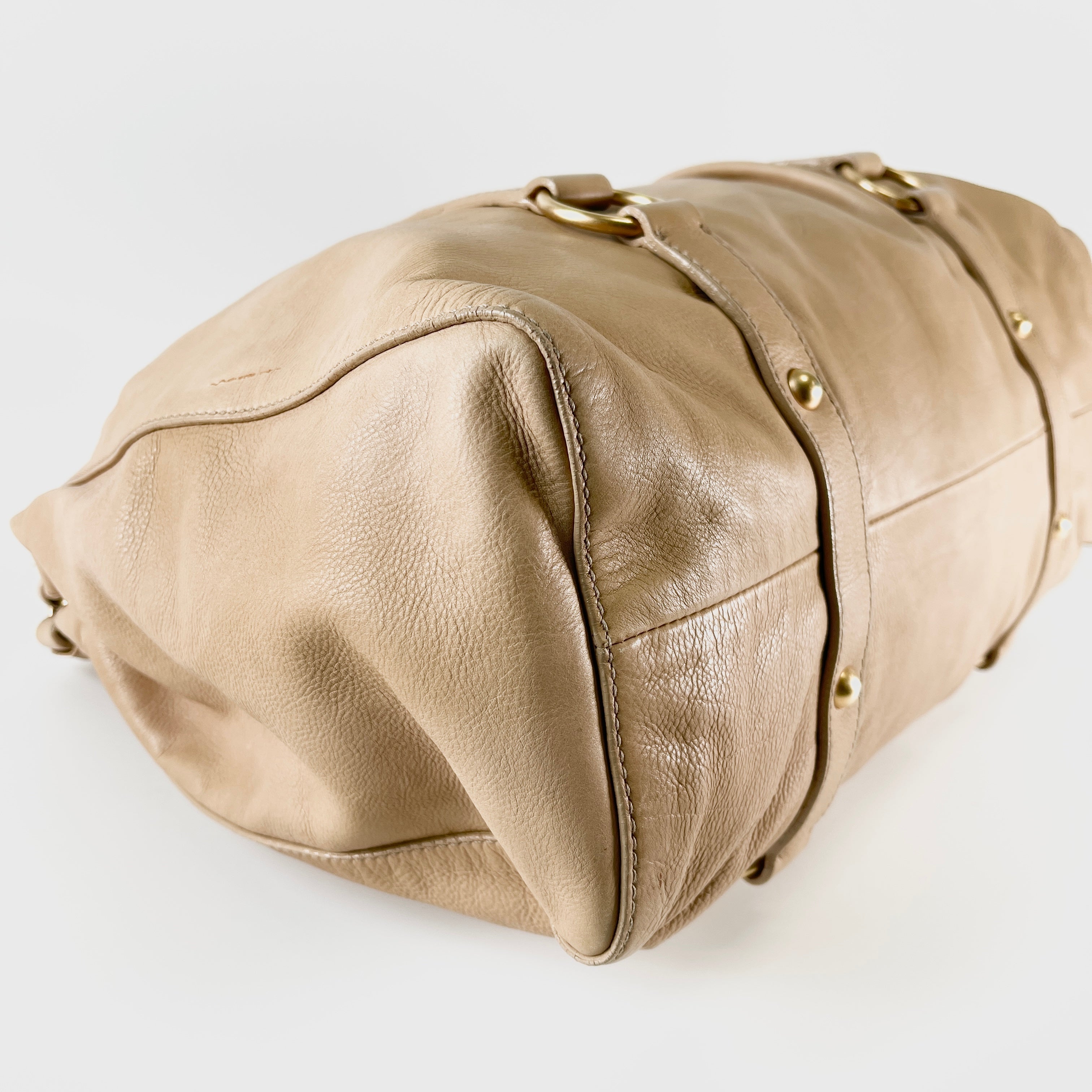 MIUMIU Vitello Lux Gathered Leather 2WAY Shoulder Bag