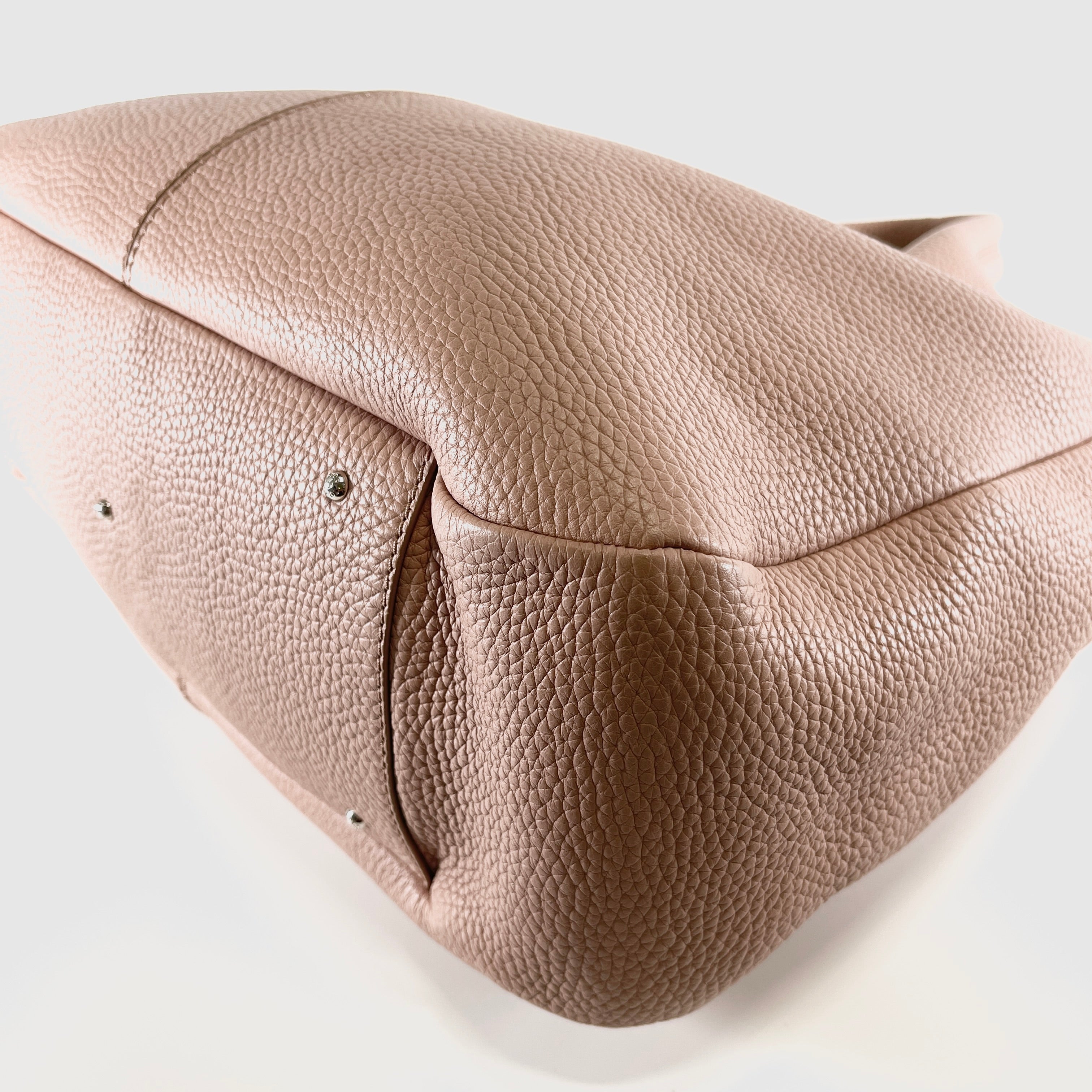 2606 secondhand TOD'S logo shopping bag leather Tote Bag beige