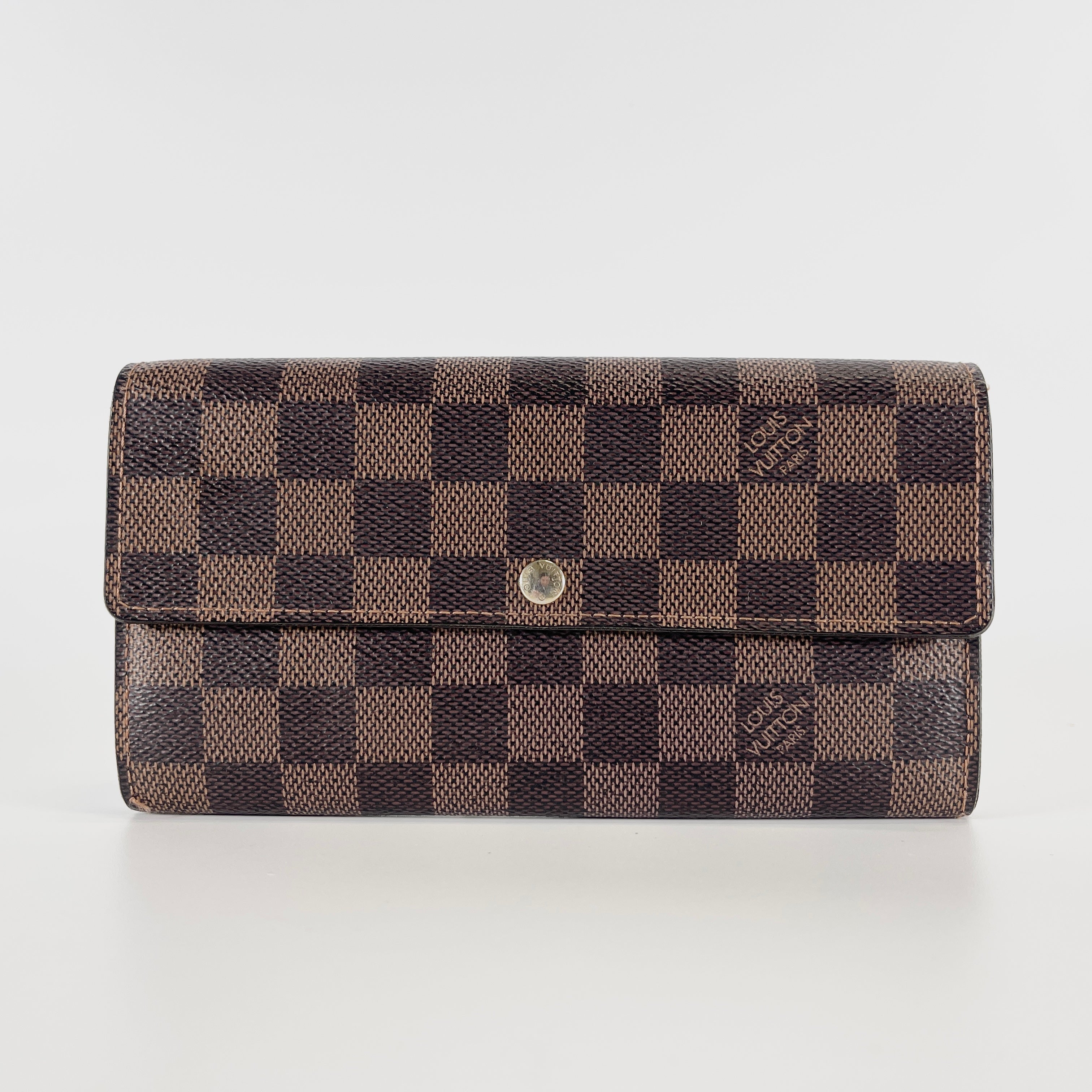 LOUIS VUITTON Damier Ebene Portefeuille Sarah Long Wallet