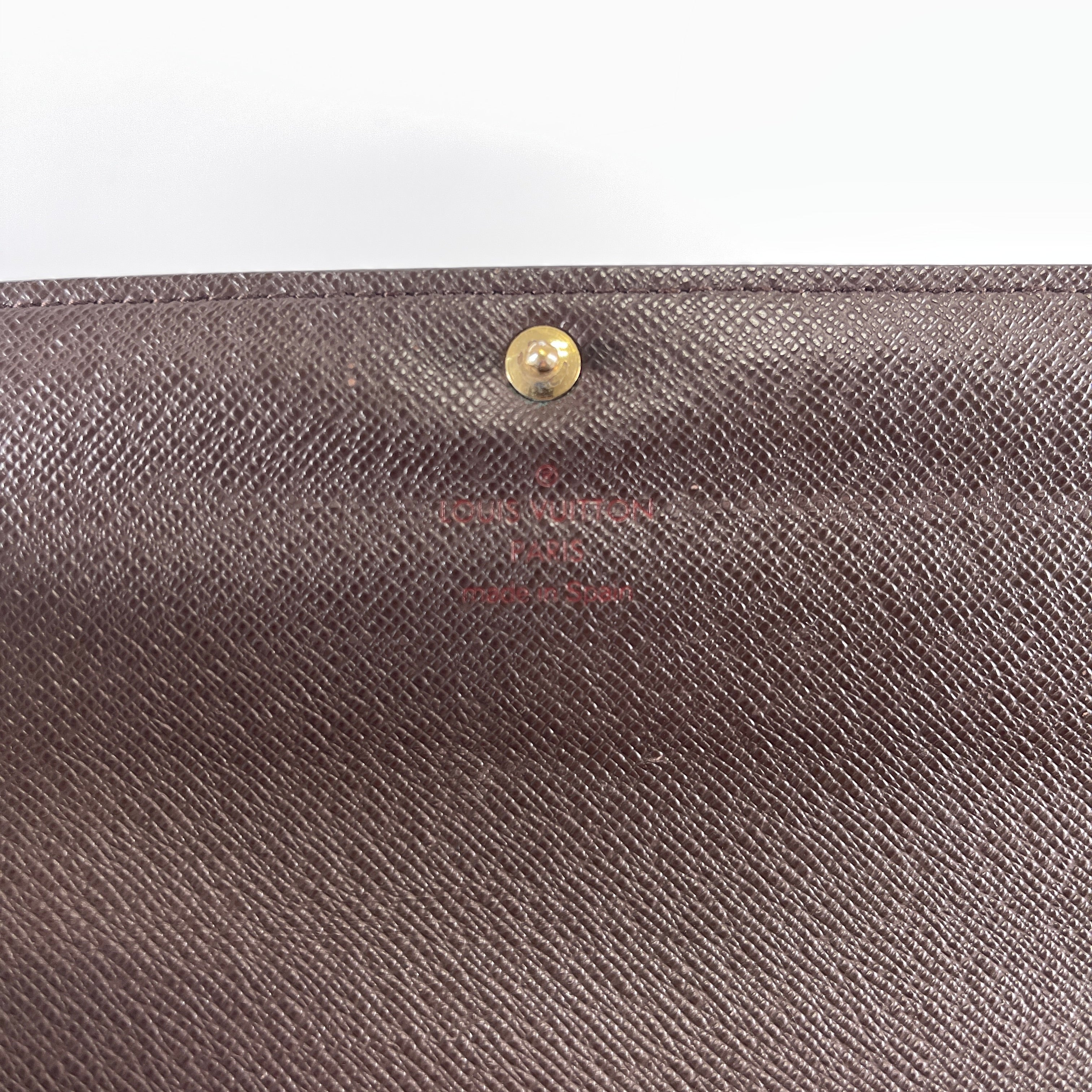 LOUIS VUITTON Damier Ebene Portefeuille Sarah Long Wallet