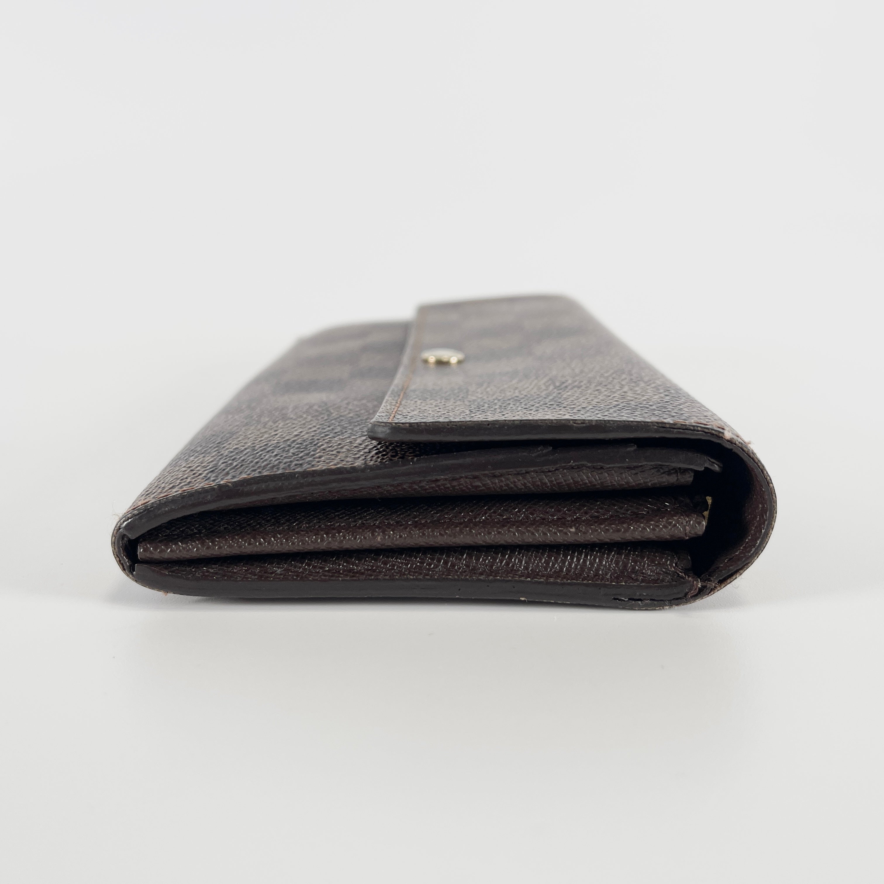 LOUIS VUITTON Damier Ebene Portefeuille Sarah Long Wallet